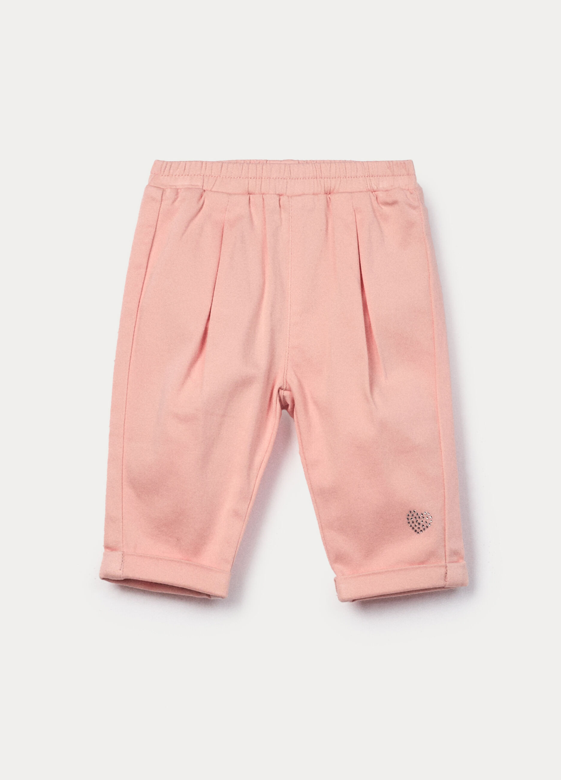 Pantaloni in twill misto cotone neonata_0