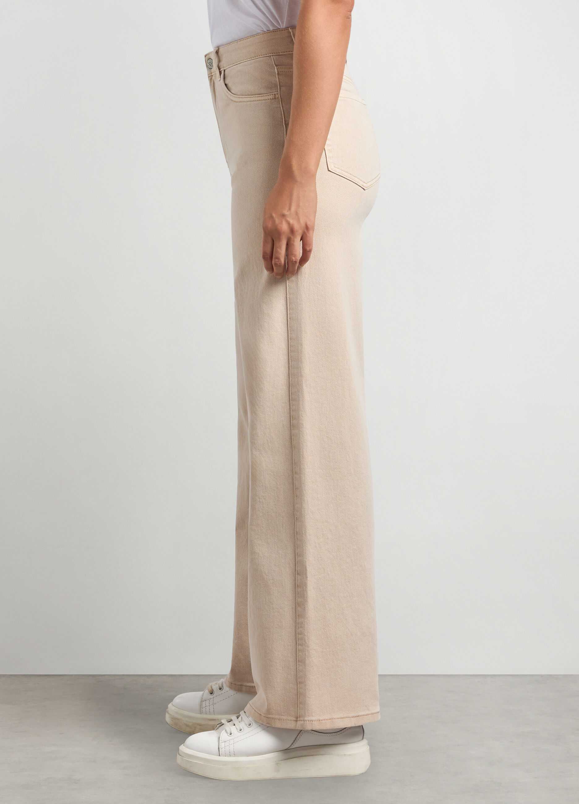 Pantaloni in denim di cotone stretch donna_2