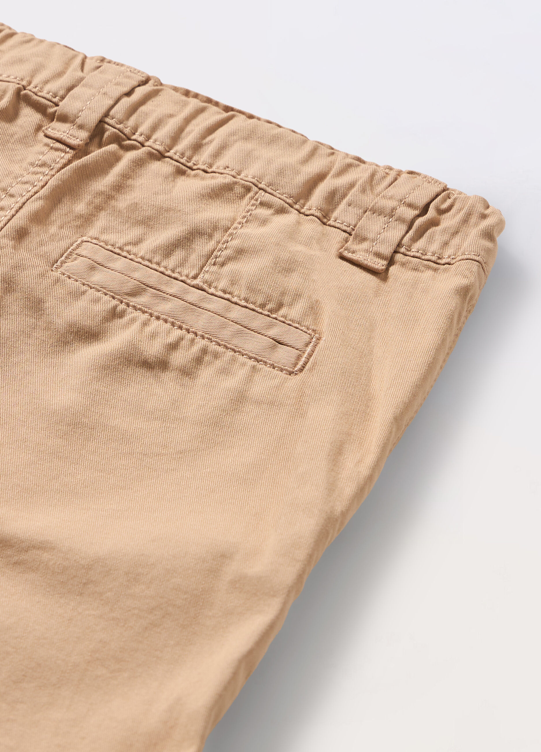 Pantaloni in twill di puro cotone neonato_1