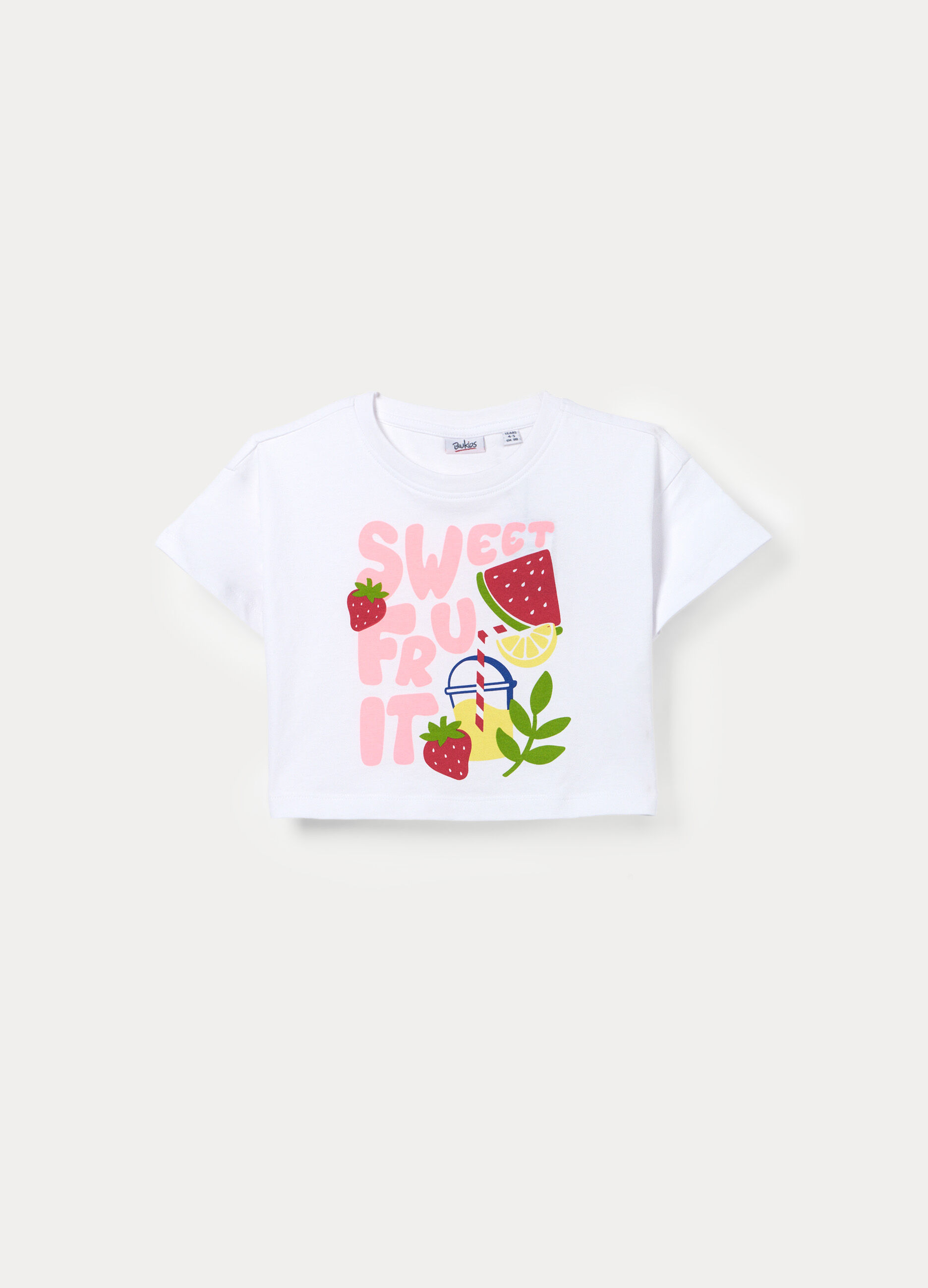 T-shirt girocollo in jersey di puro cotone bambina_0