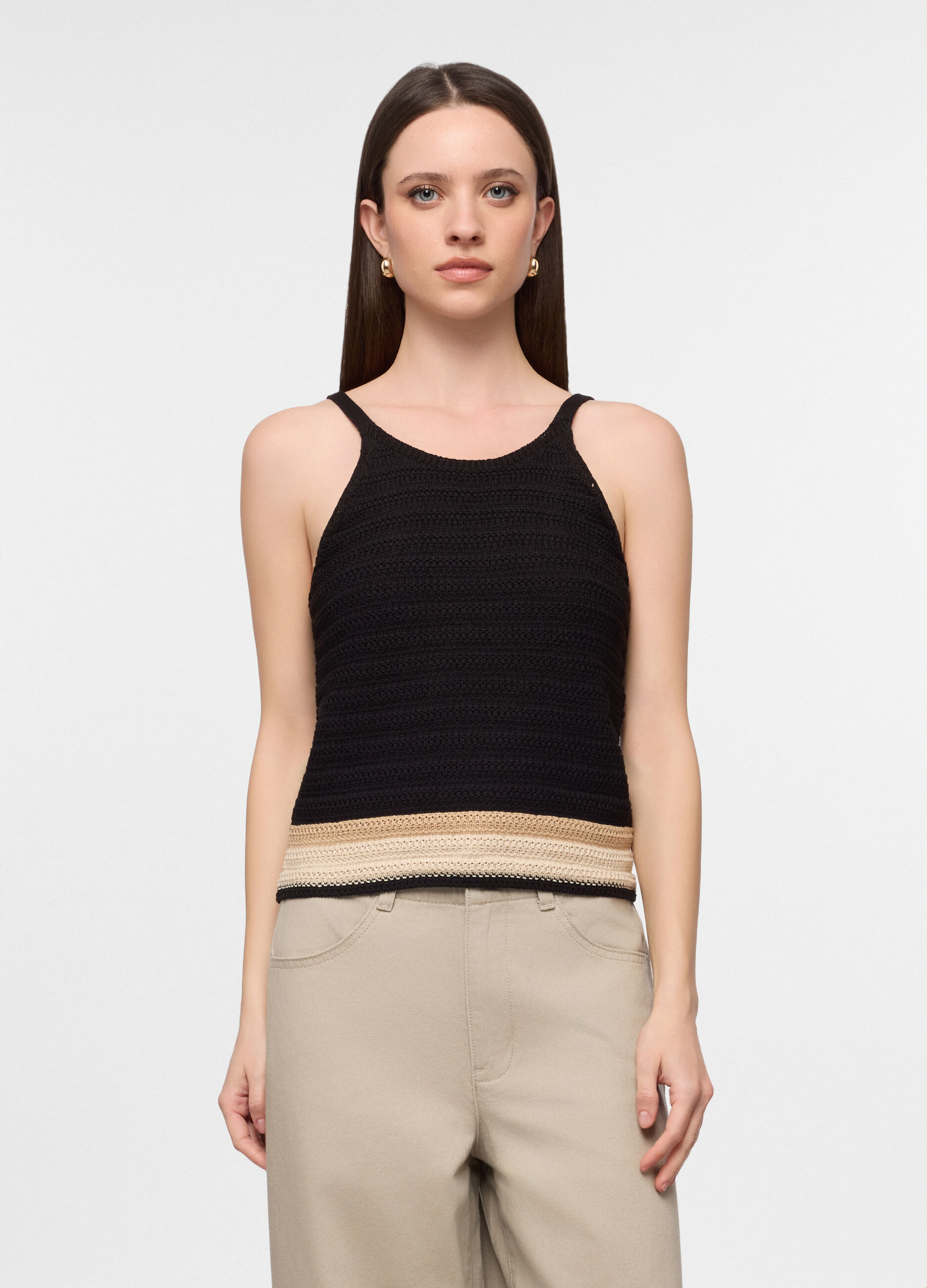 Top crochet misto cotone donna_0