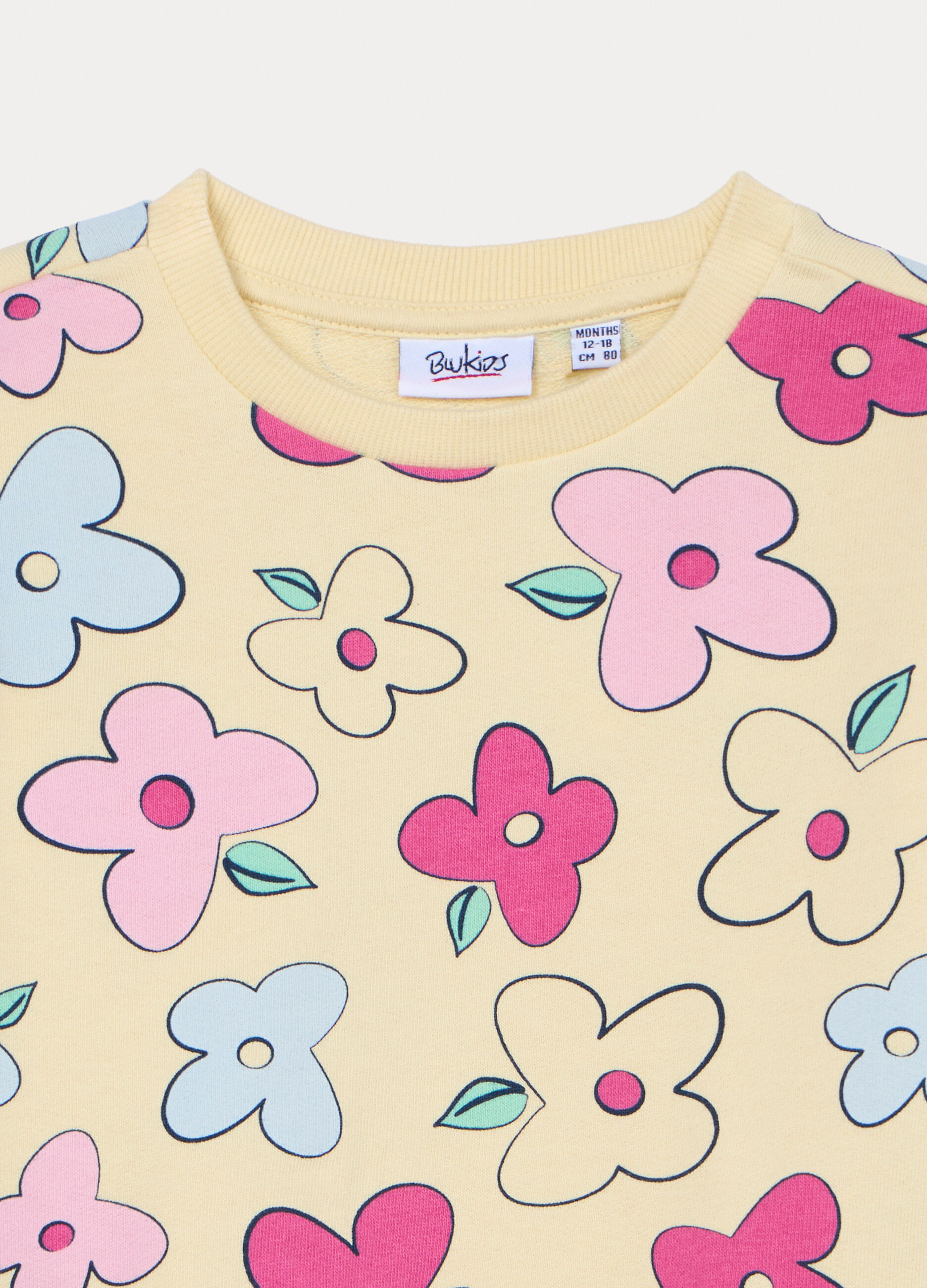 Felpa girocollo in french terry di puro cotone bimba_2