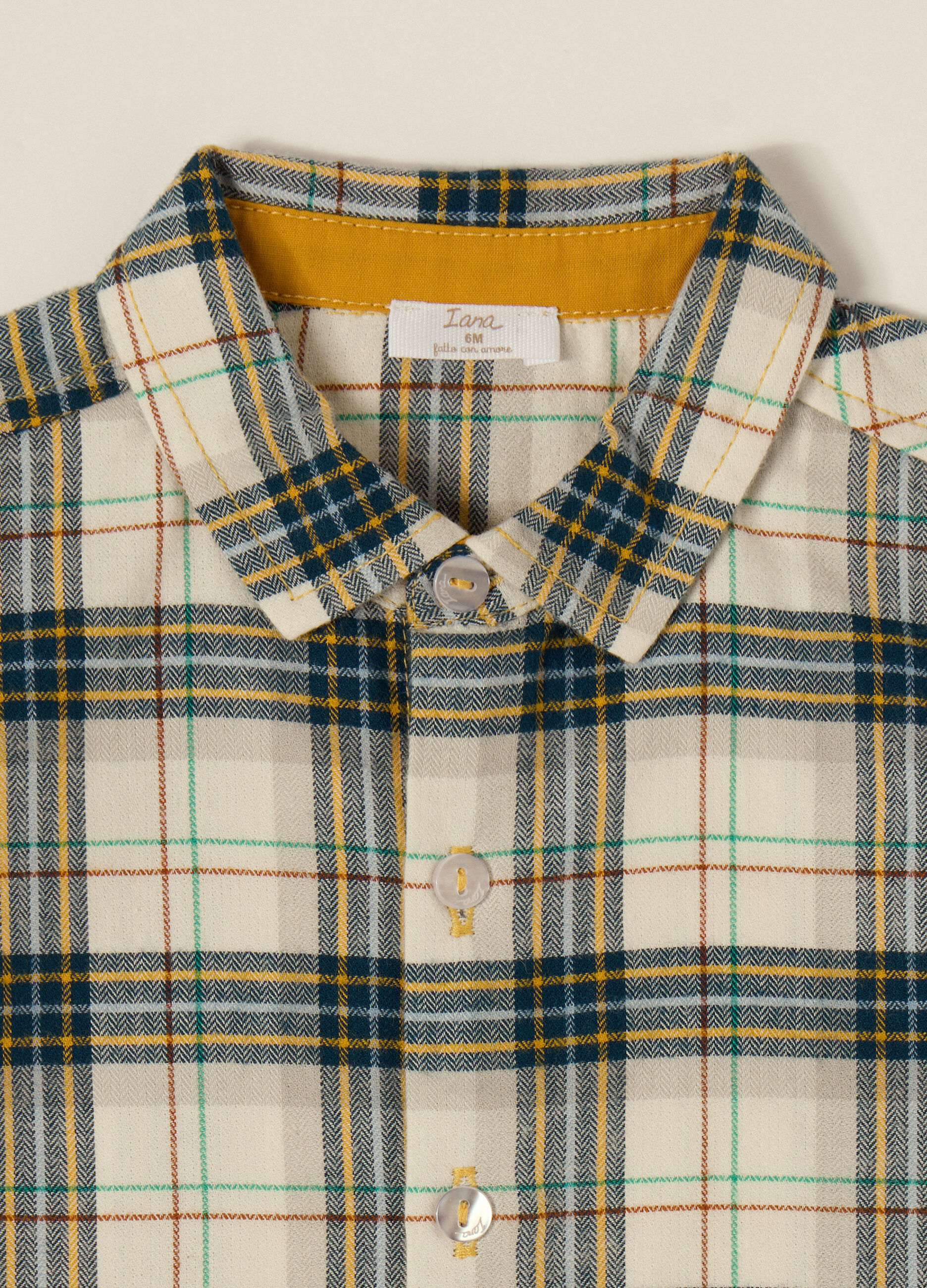 Camicia multicolor a quadri in cotone_2