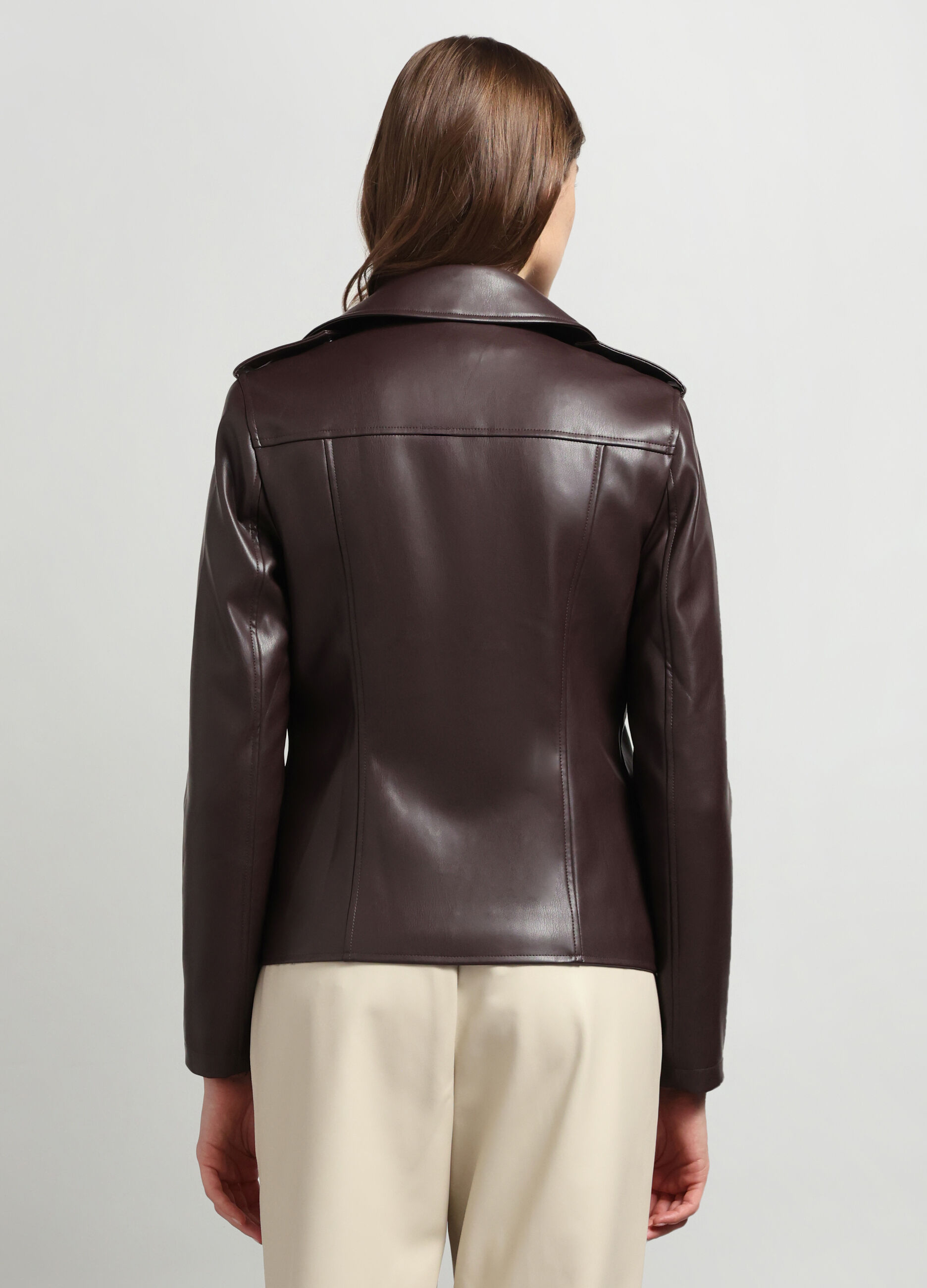 Chiodo in eco pelle donna_1