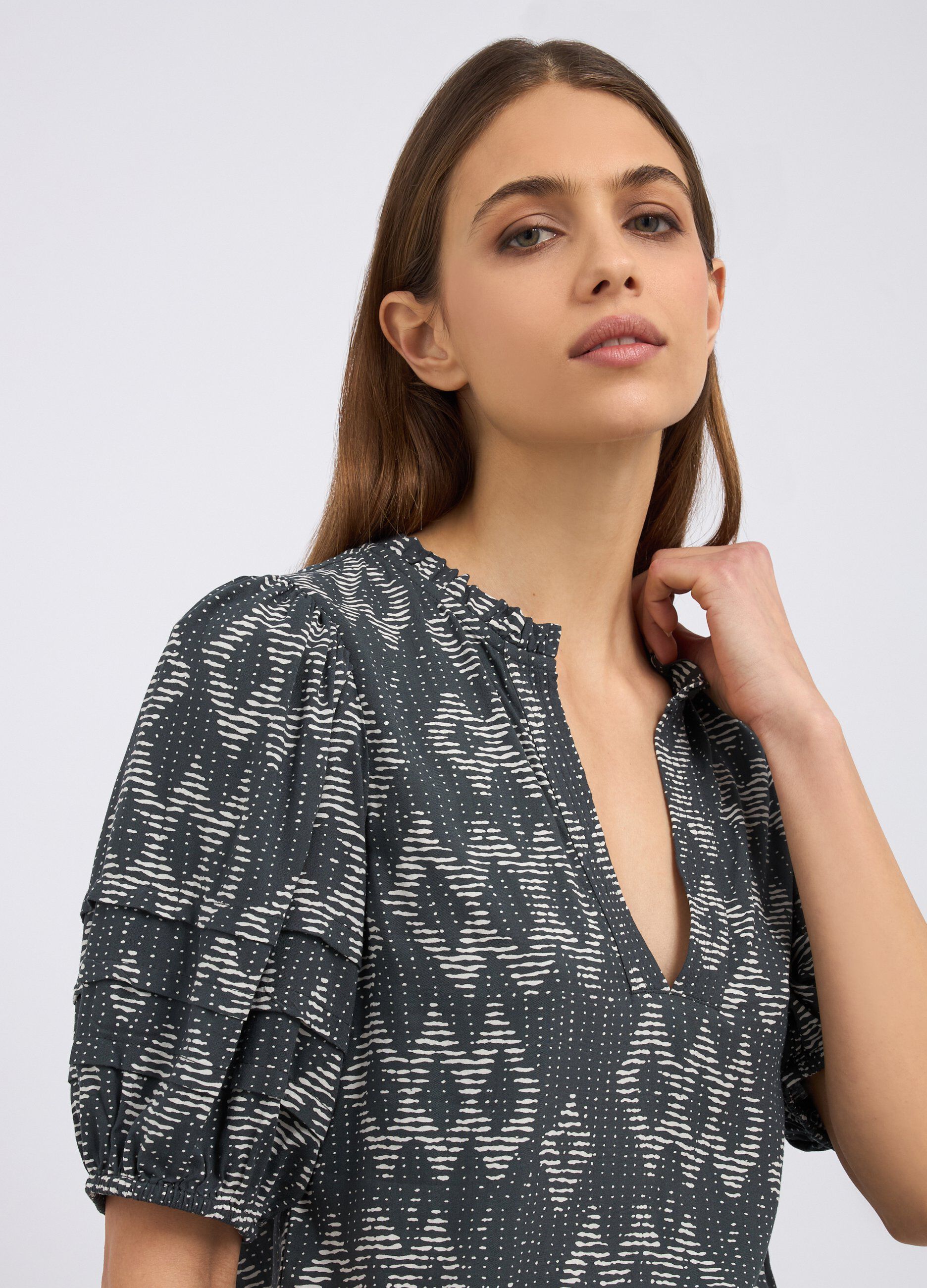 Blusa in pura viscosa con stampa donna_2