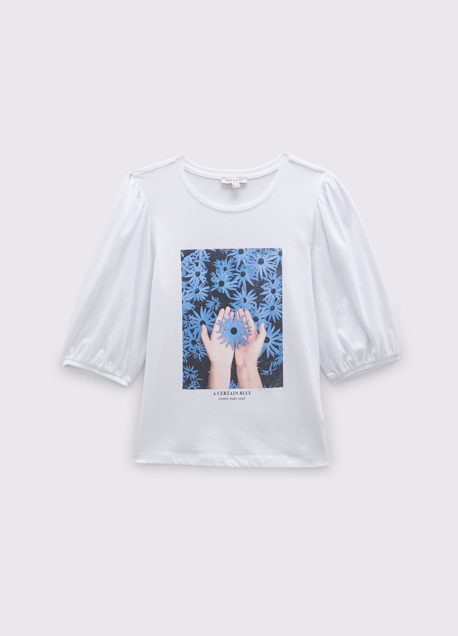 T-shirt in puro cotone con stampa donna_0