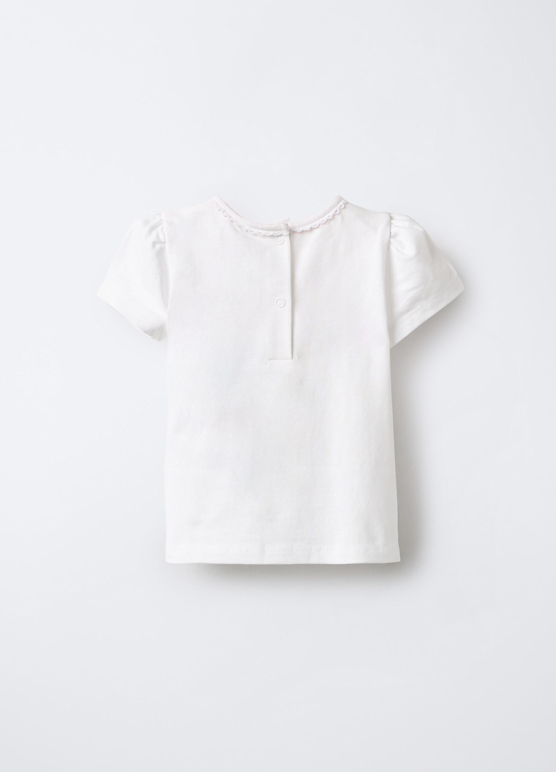 T-shirt girocollo in jersey di cotone stretch neonata_1