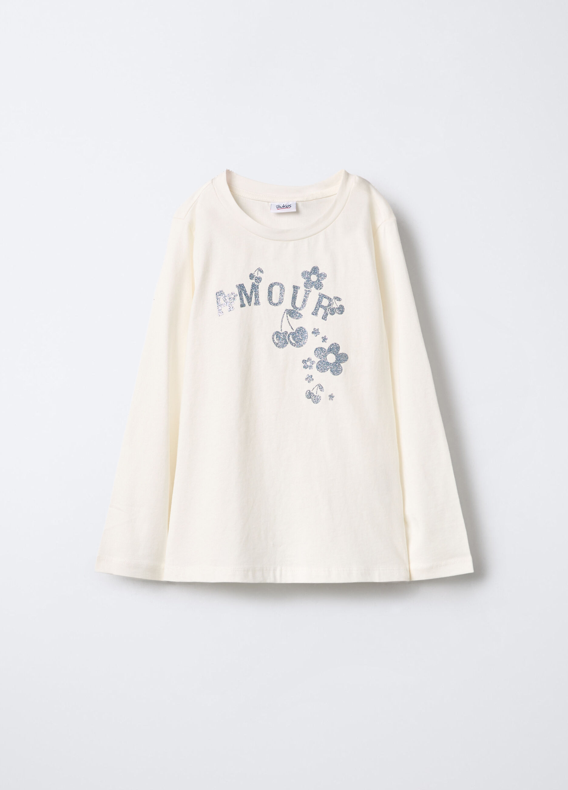 T-shirt in jersey di puro cotone bambina_0
