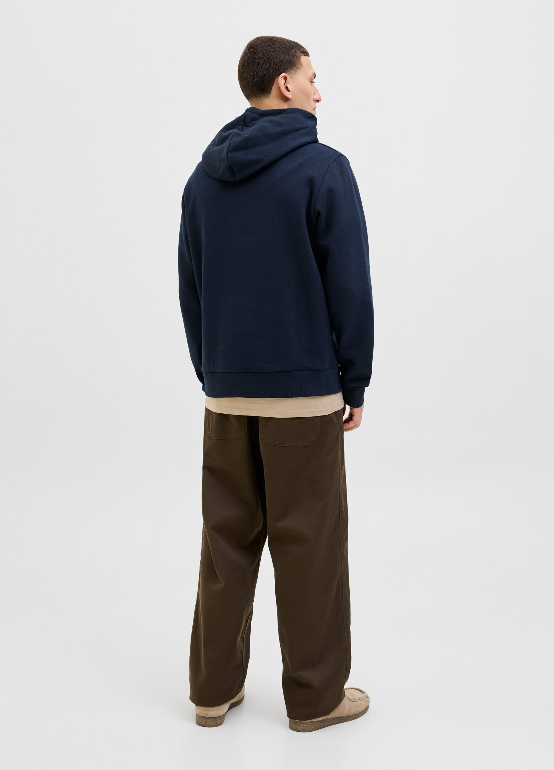 Felpa con cappuccio e stampa uomo_1