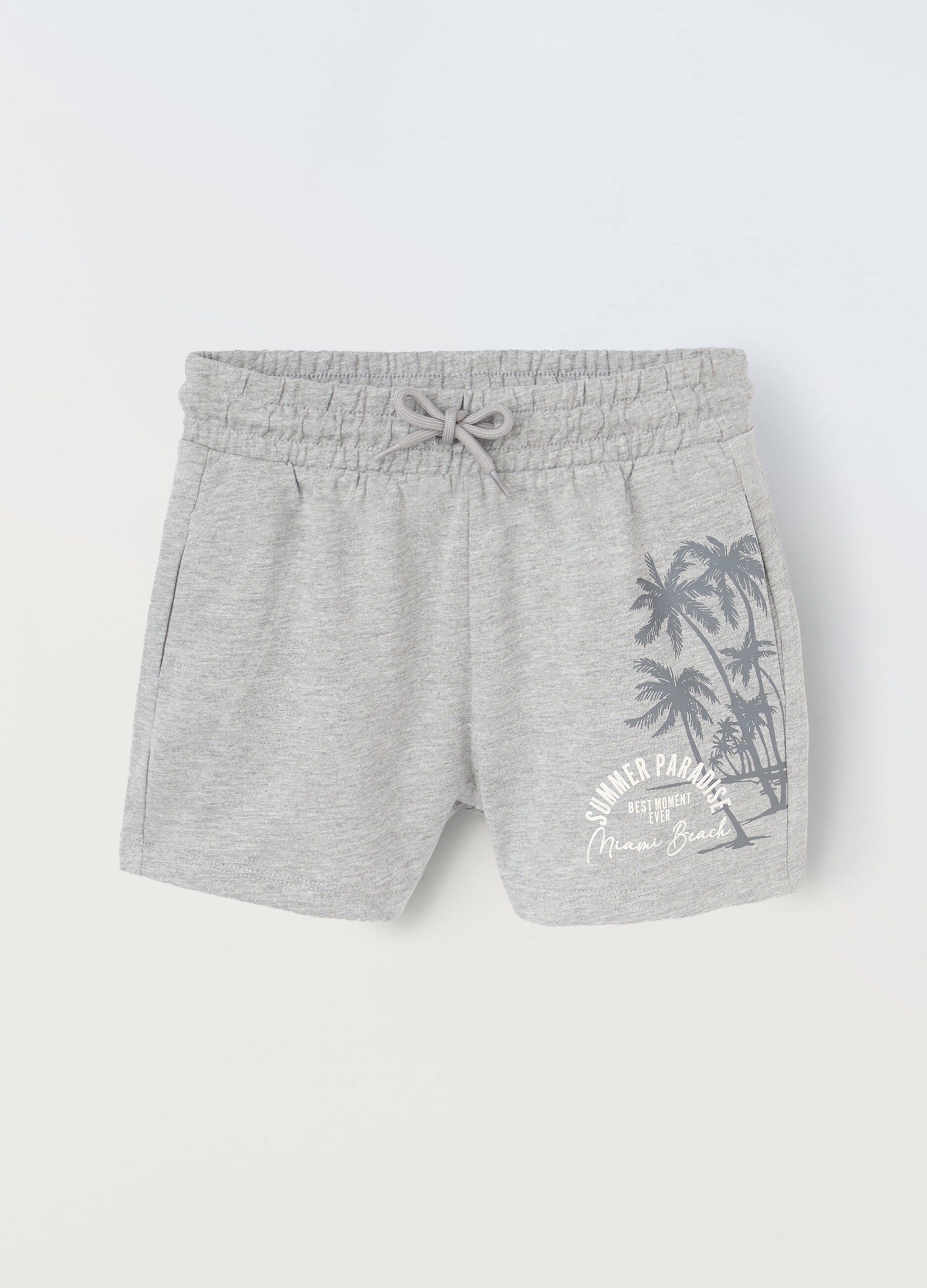 Shorts in cotone mélange ragazza