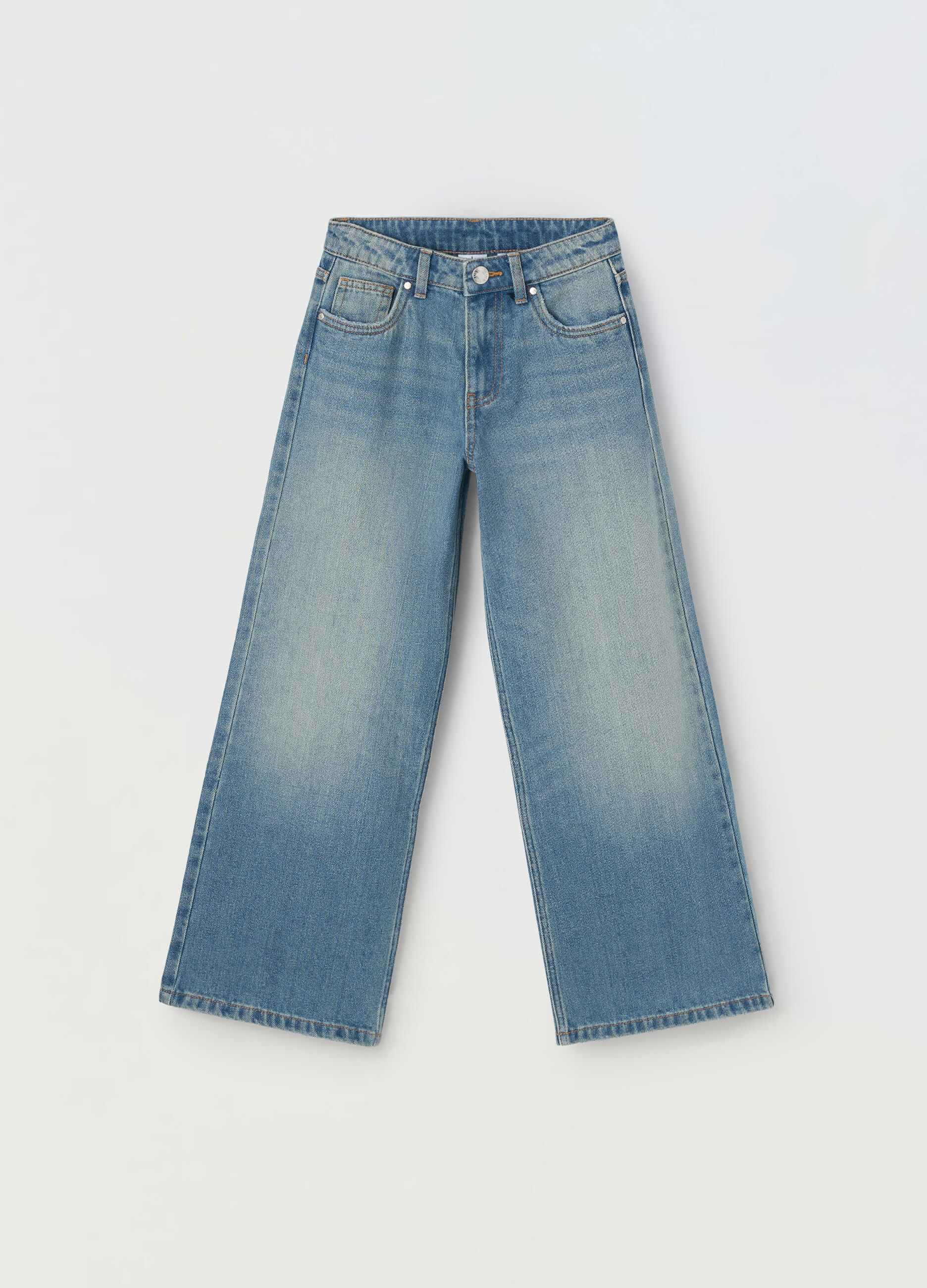 Pantaloni in denim di misto cotone ragazza_0