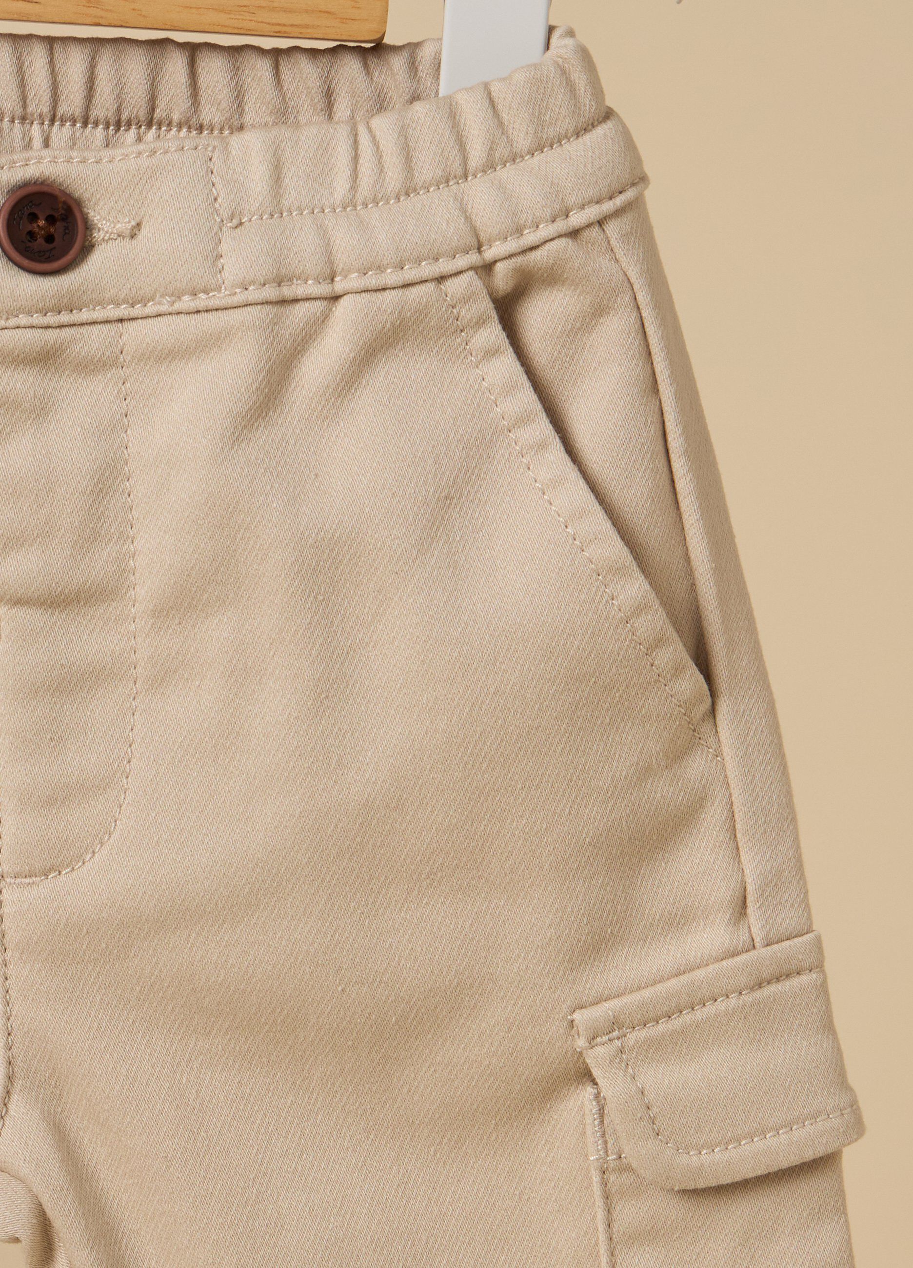Pantaloni cargo in misto cotone neonato_1