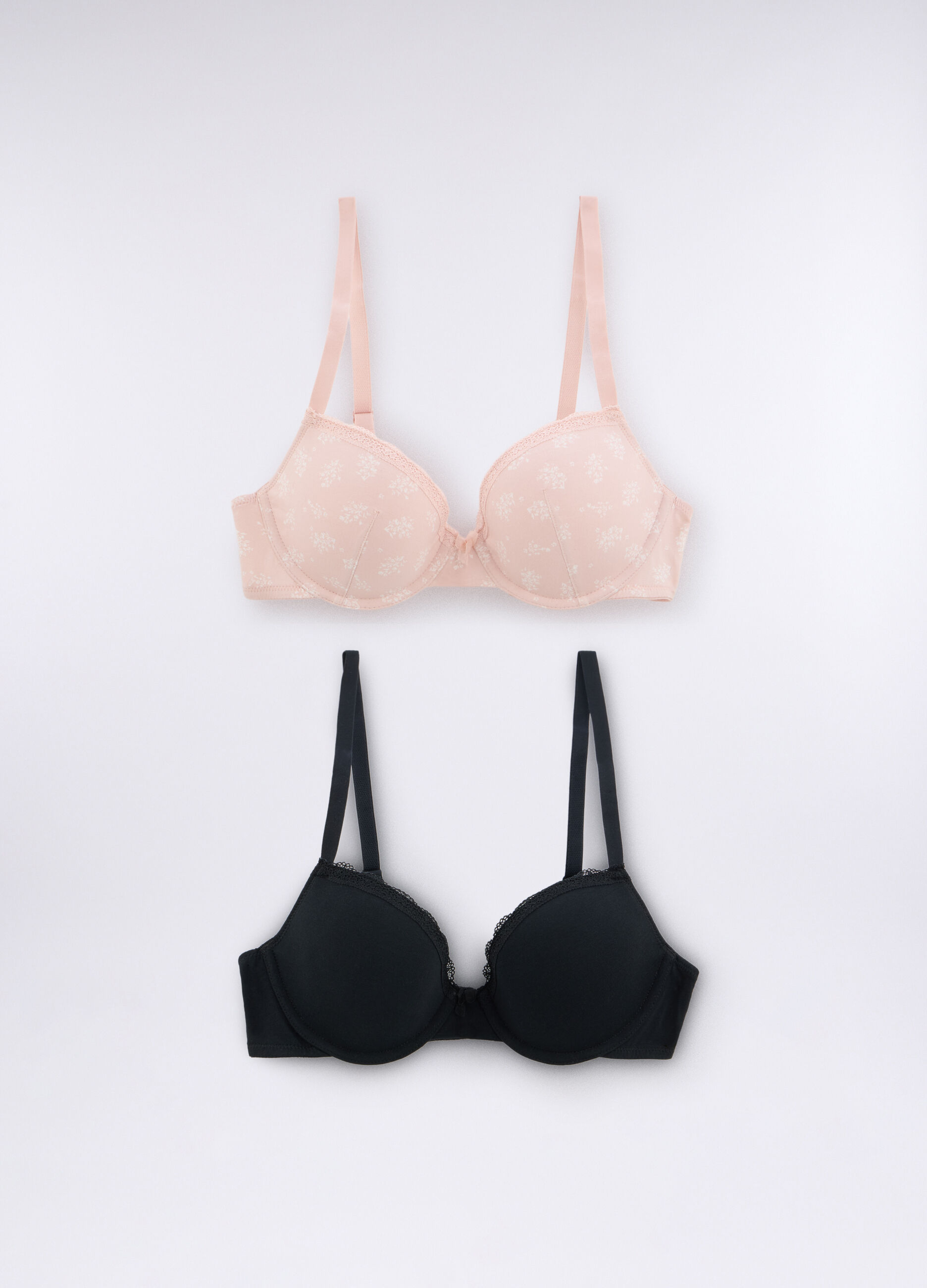 Pack 2 reggiseni a balconcino in jersey di cotone stretch donna