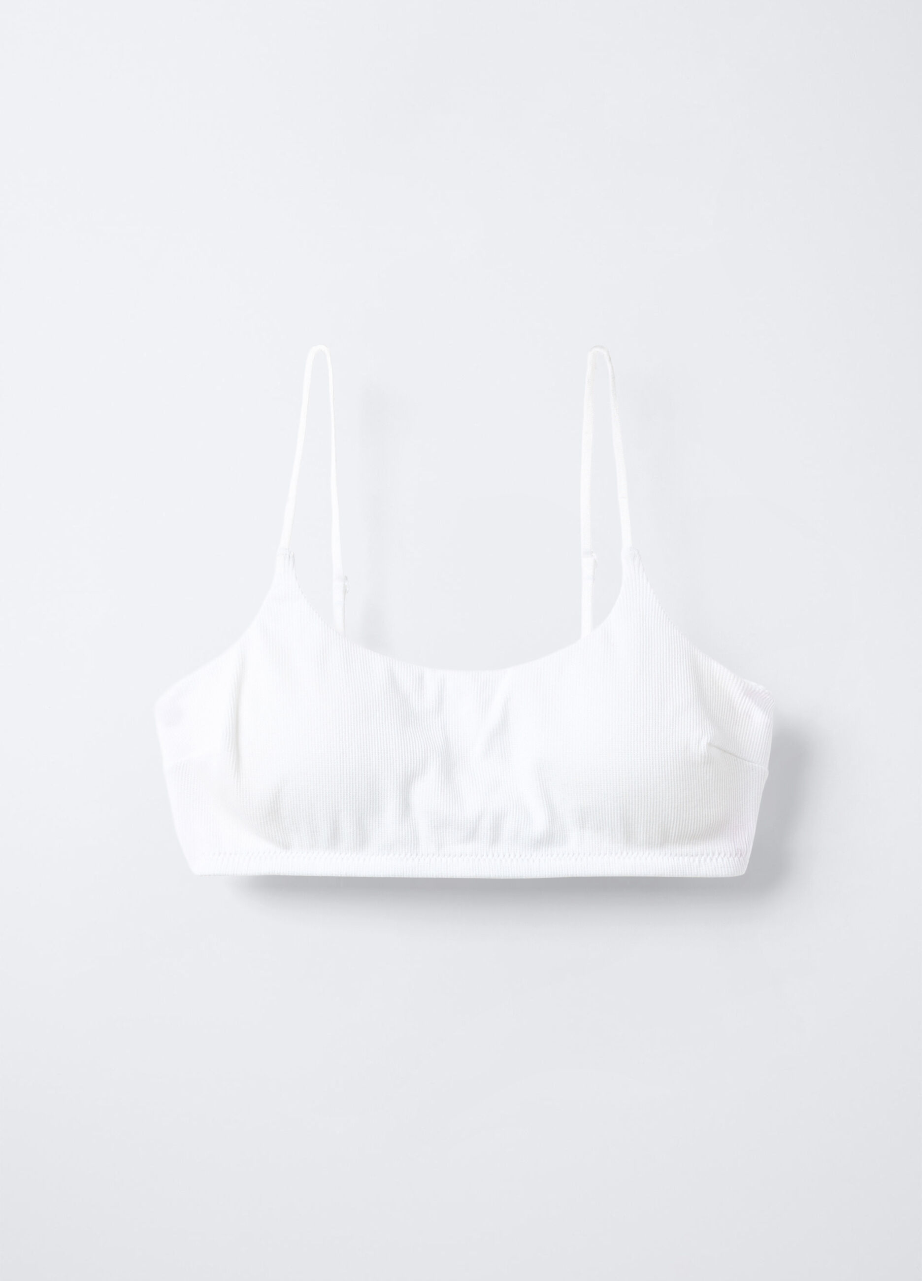 Top imbottito in costina di cotone stretch ragazza_0