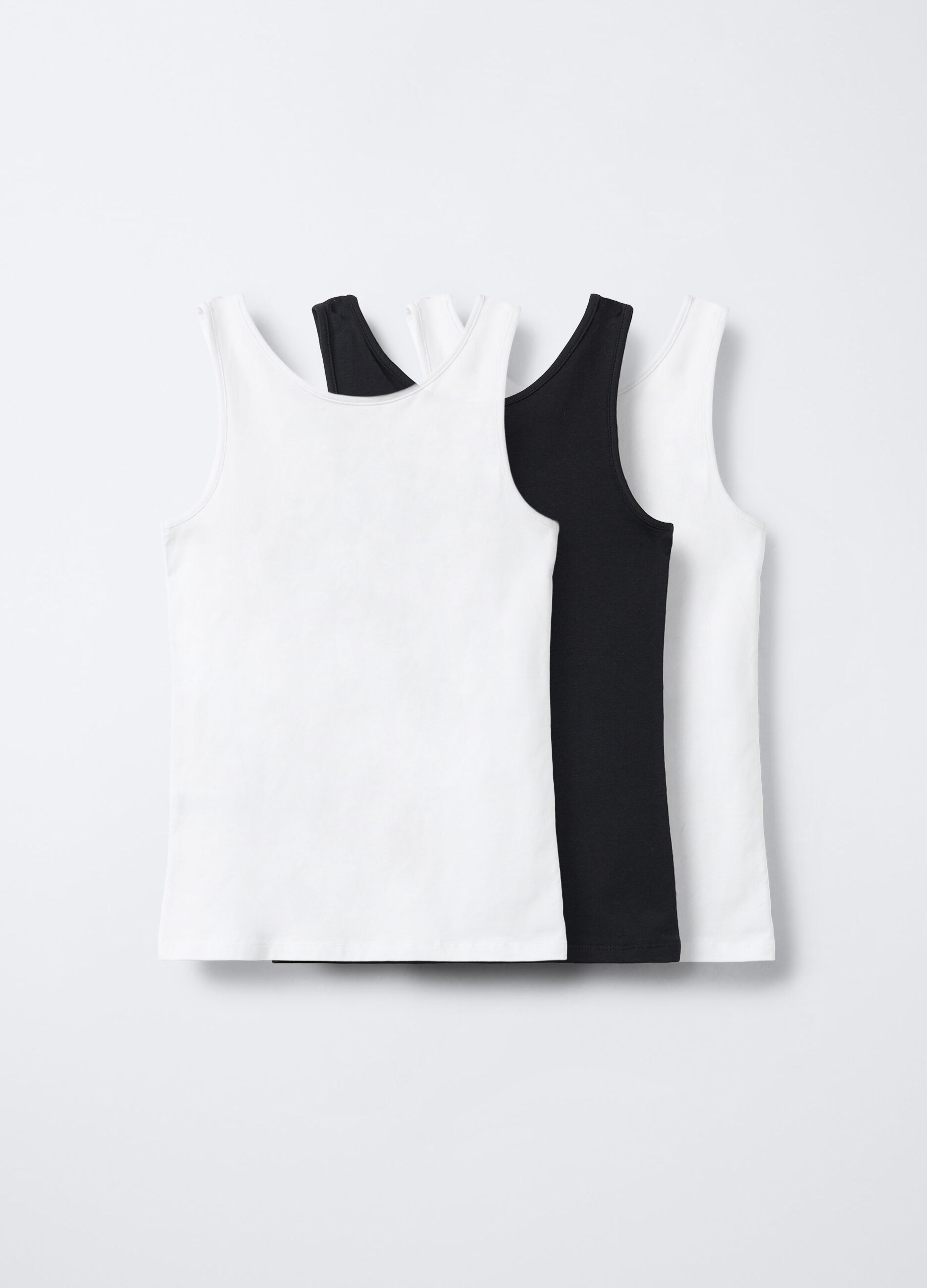 Pack 3 canotte in jersey di cotone stretch ragazza_1