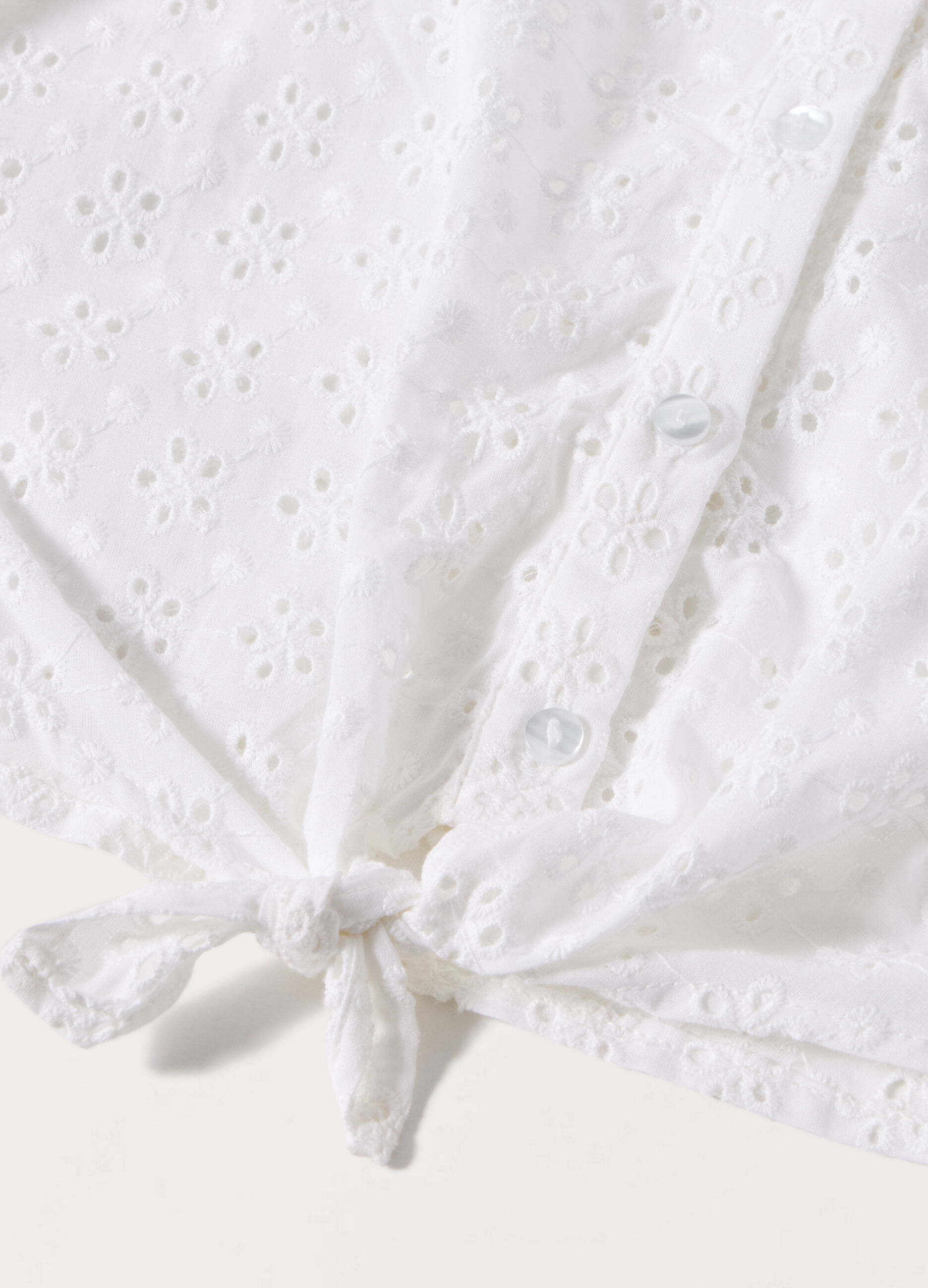 Camicia smanicata in puro cotone ragazza_1