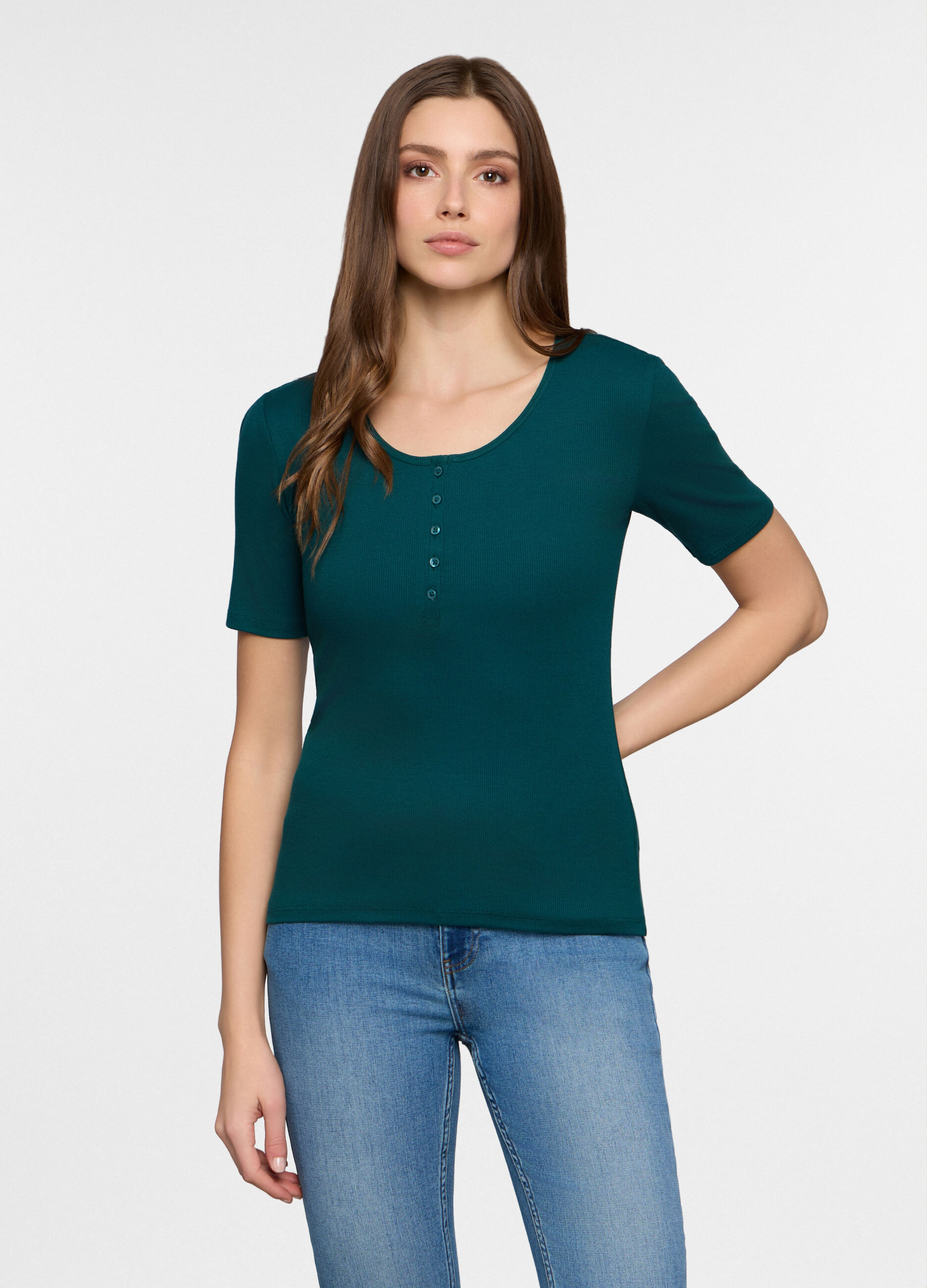 T-shirt girocollo fitted donna _0