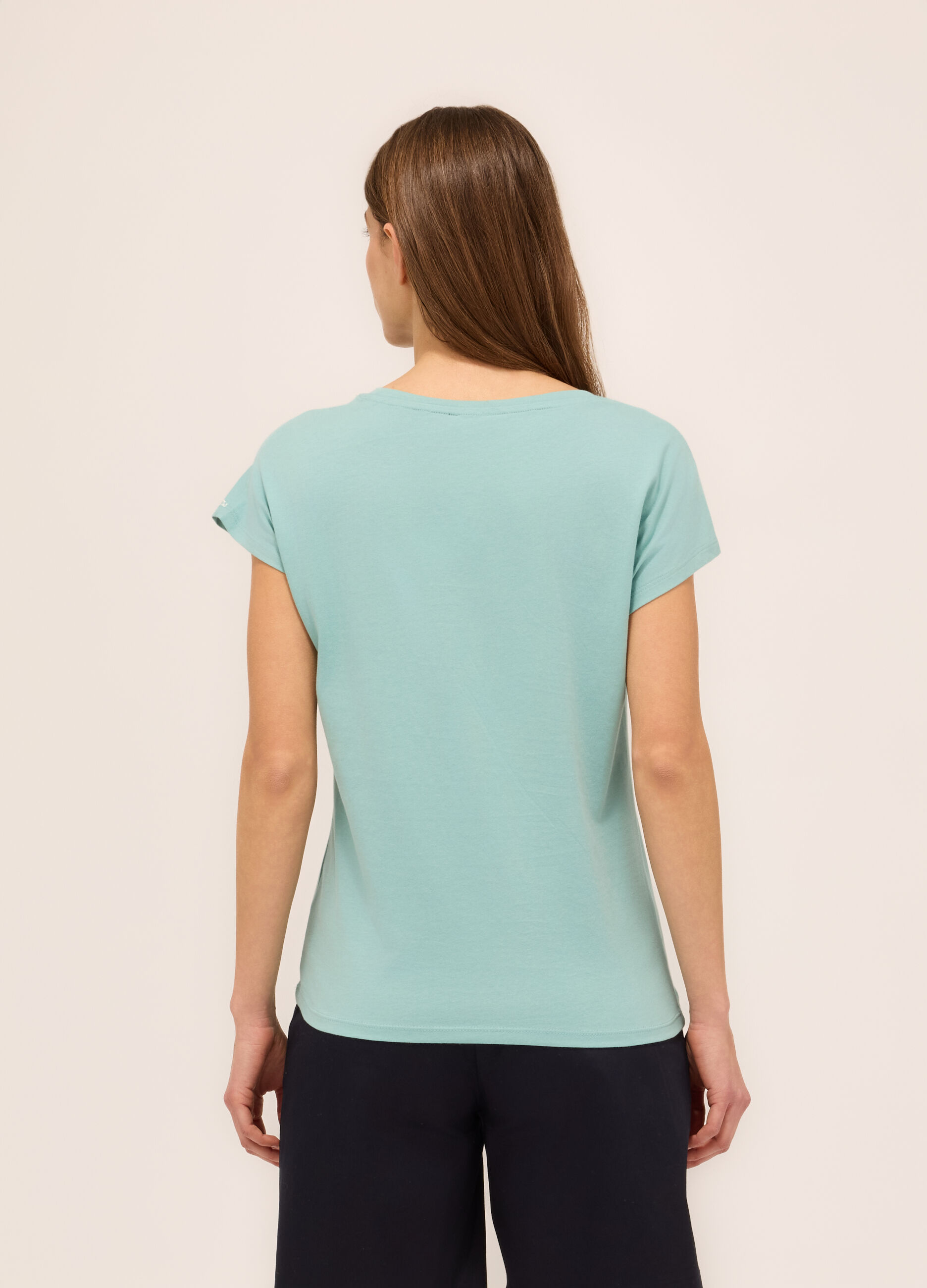 T-shirt in jersey di puro cotone donna_1