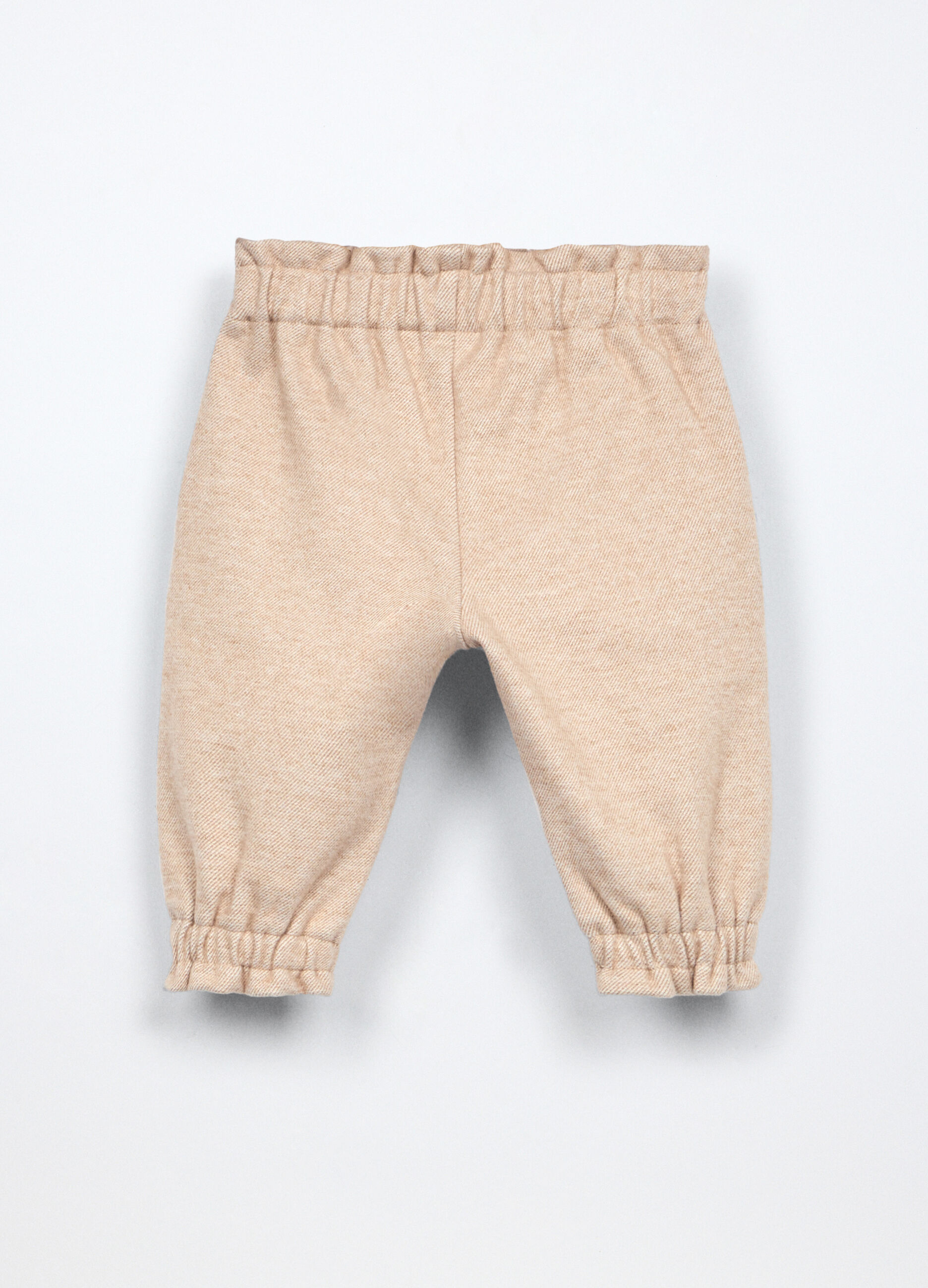 Joggers paperbag in felpa di puro cotone neonata_1