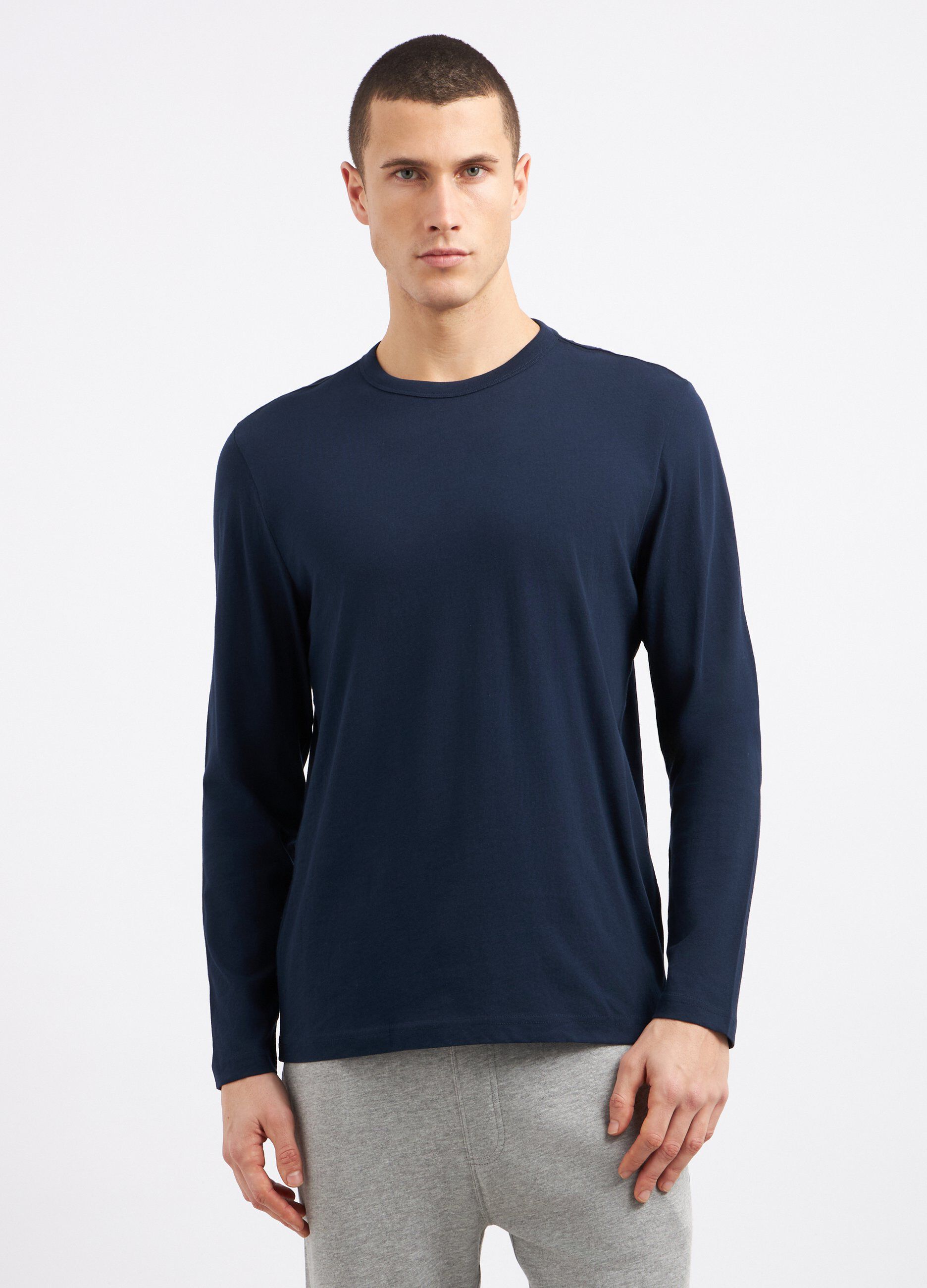 T-shirt in puro cotone a maniche lunghe uomo_0