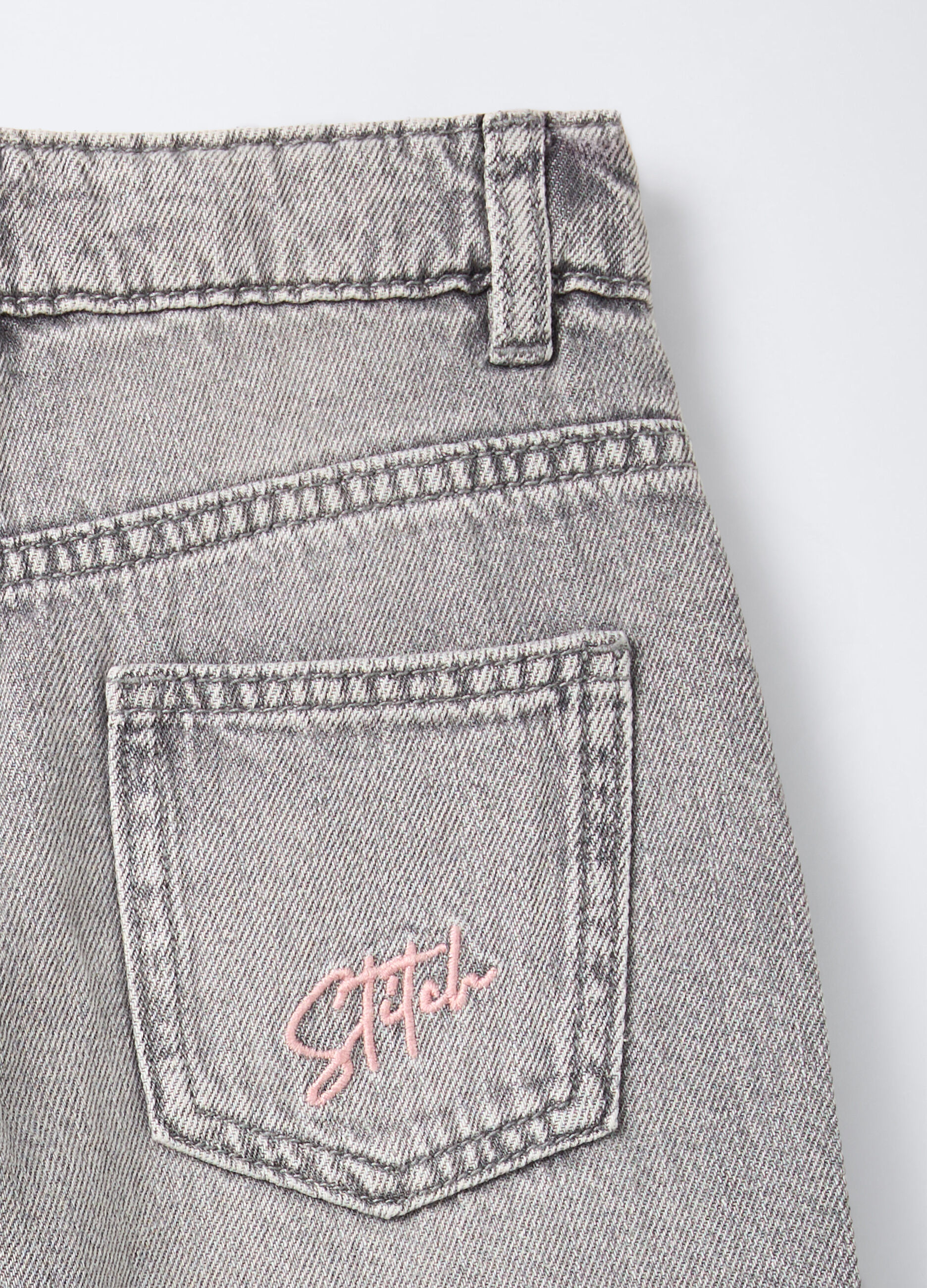 Pantaloni Disney in denim di cotone misto viscosa Wide Leg bambina_2