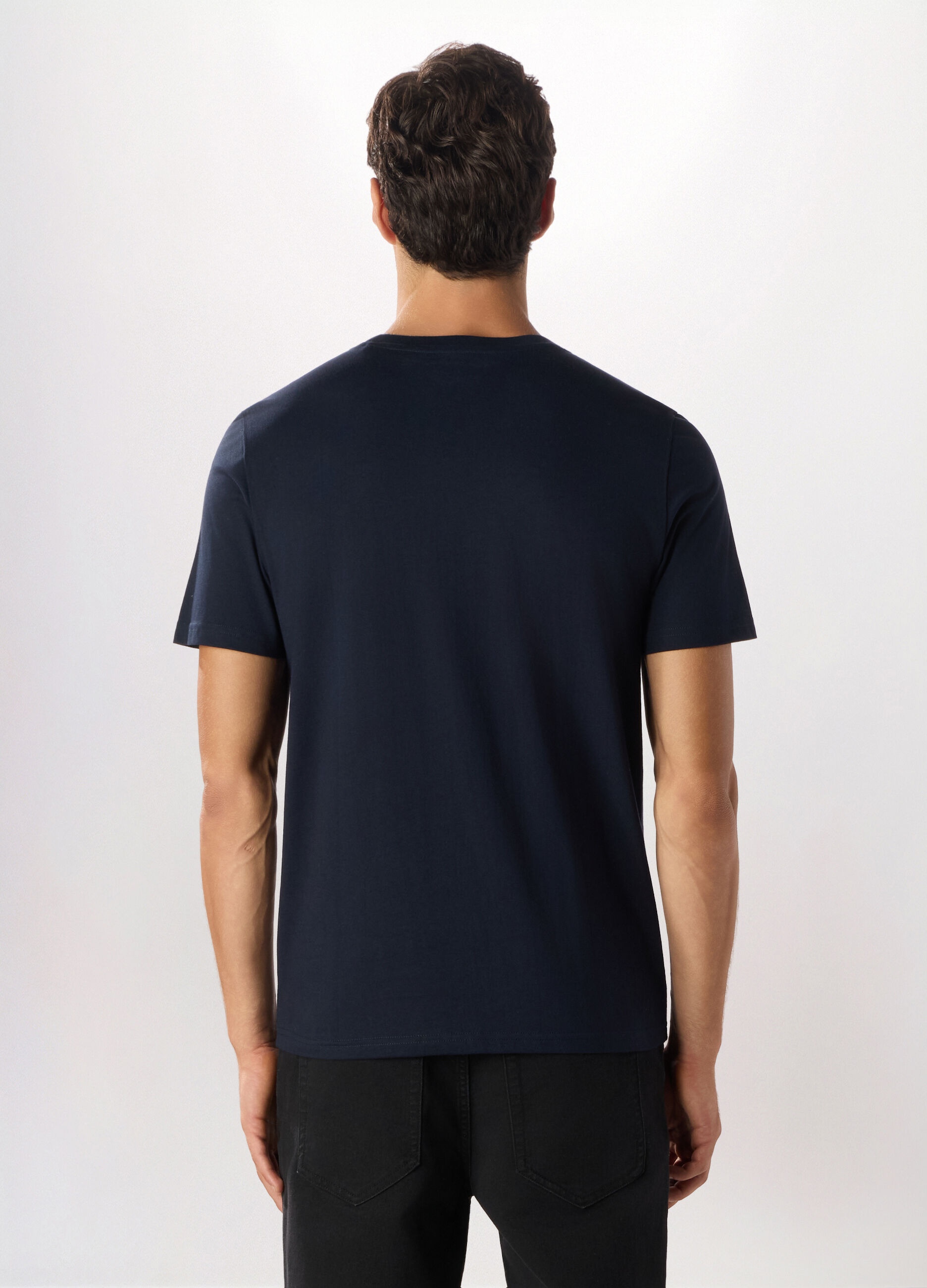 T-shirt in puro cotone con stampa natalizia uomo_1