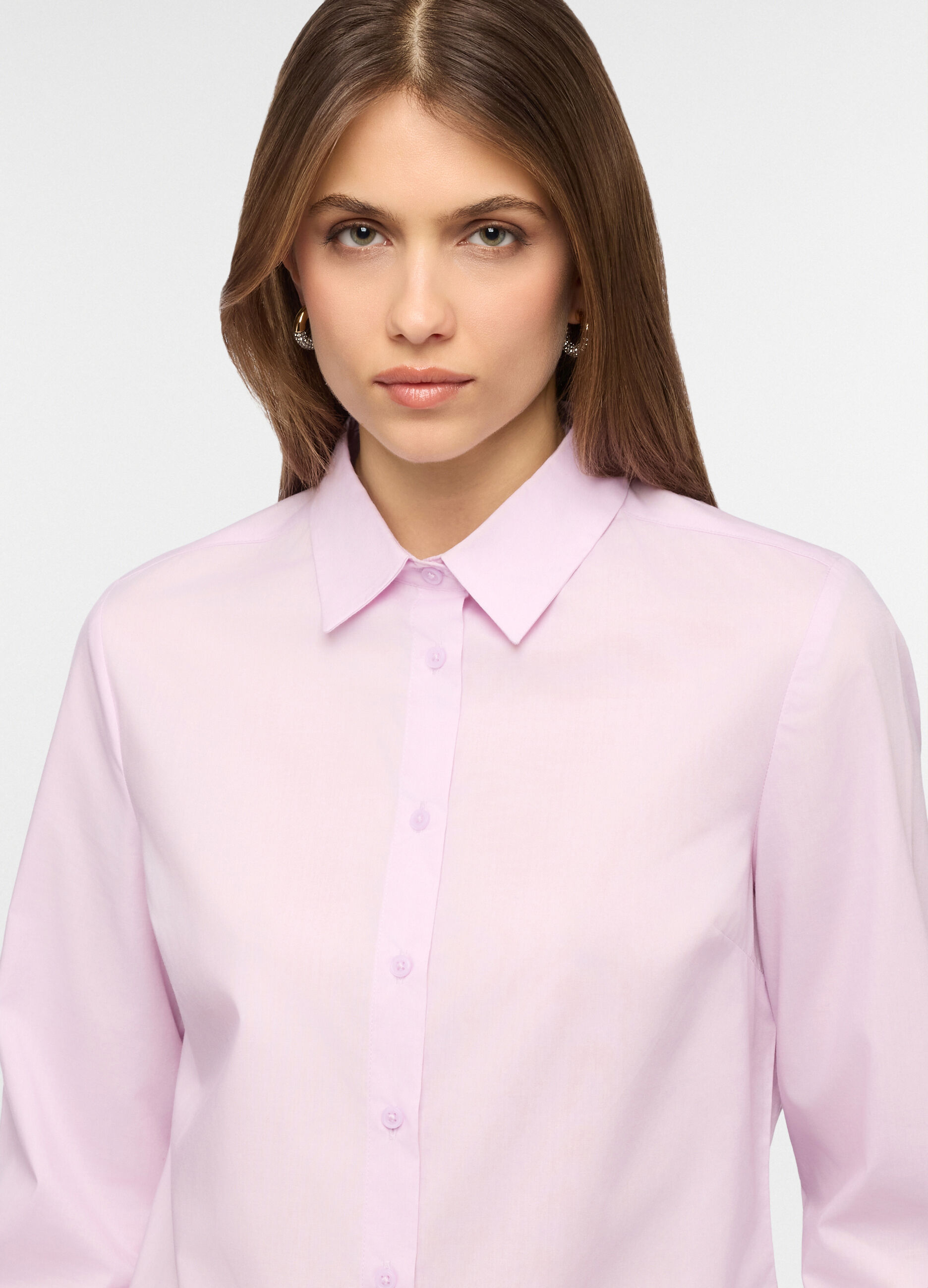 Camicia slim fit con collo alla francese in poli cotton donna_2