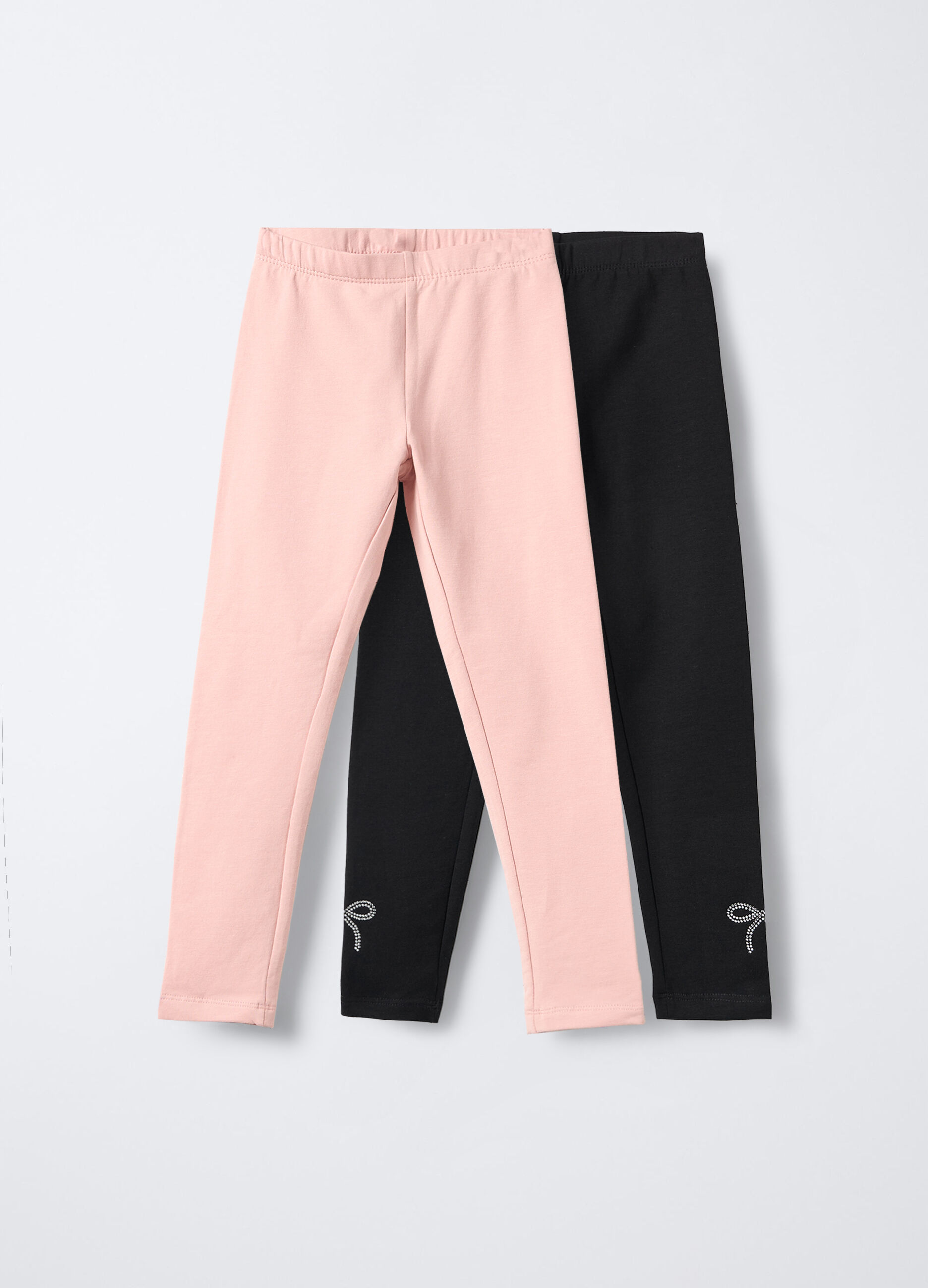 Pack 2 leggings in cotone garzato stretch Fit Regular bambina_0