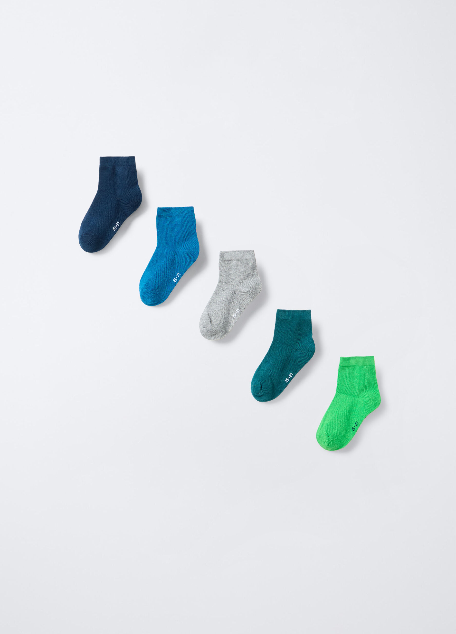 Pack 5 calze corte misto cotone stretch bambino _1