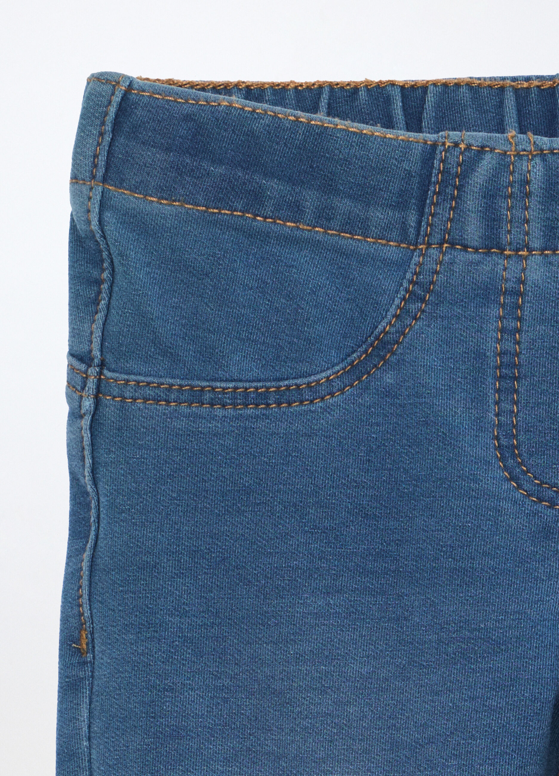Jeggings in french terry denim misto cotone bambina_2