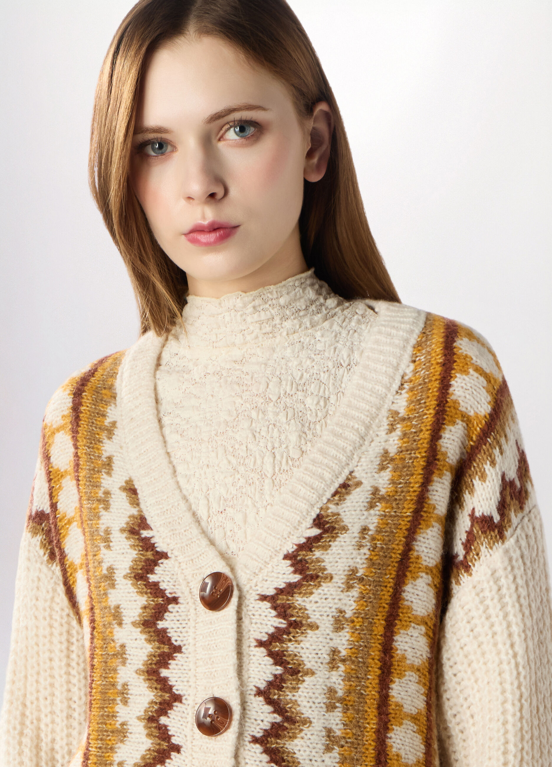 Cardigan misto lana di Alpaca donna_2