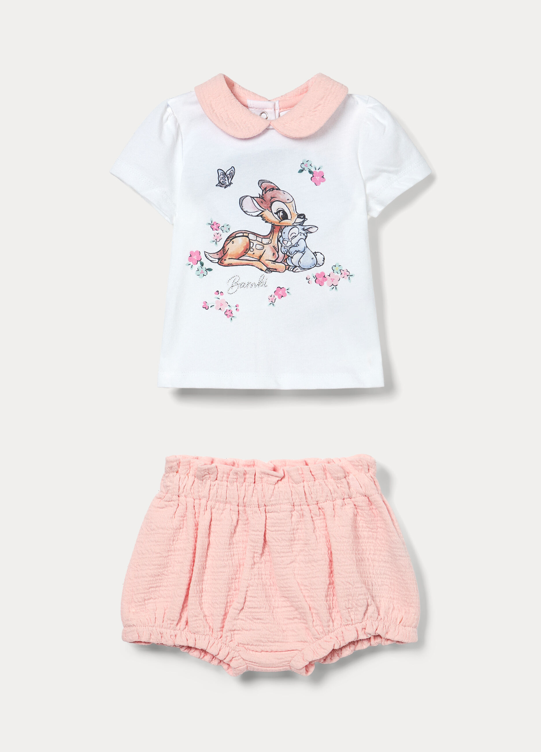 Jogging set Disney in jersey di cotone stretch neonata_0