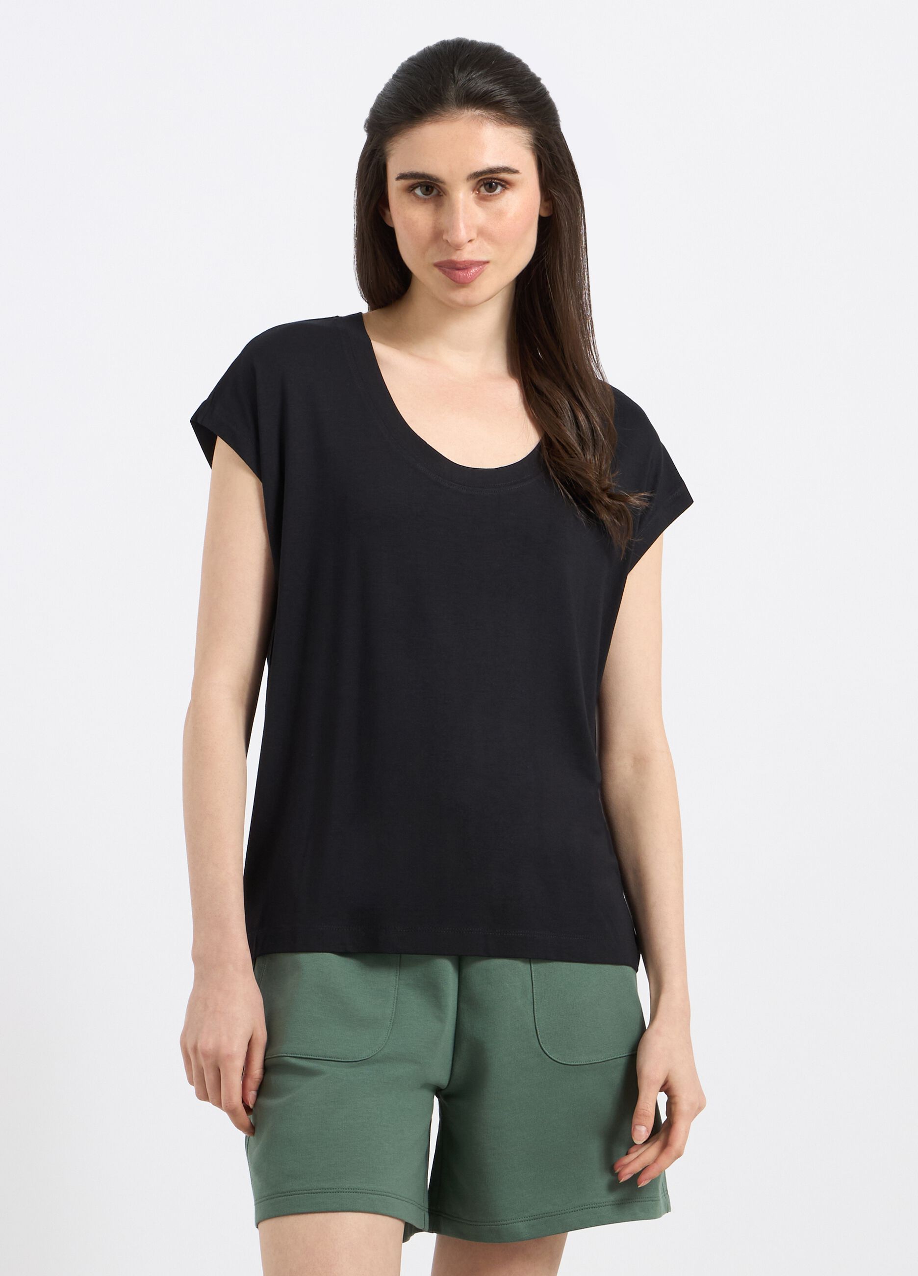 T-shirt in viscosa stretch donna_1
