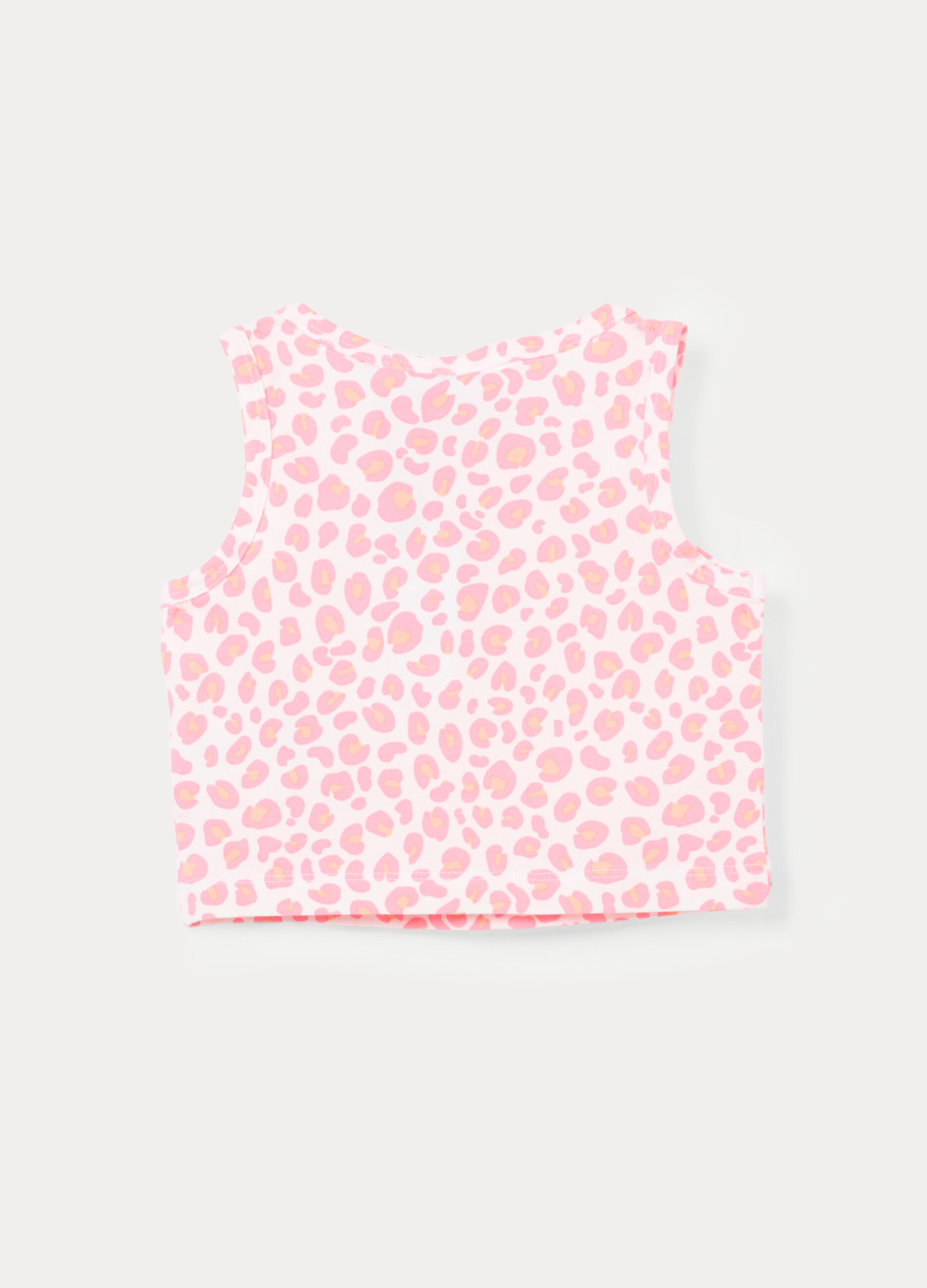 Canotta girocollo in jersey di cotone stretch bambina_1