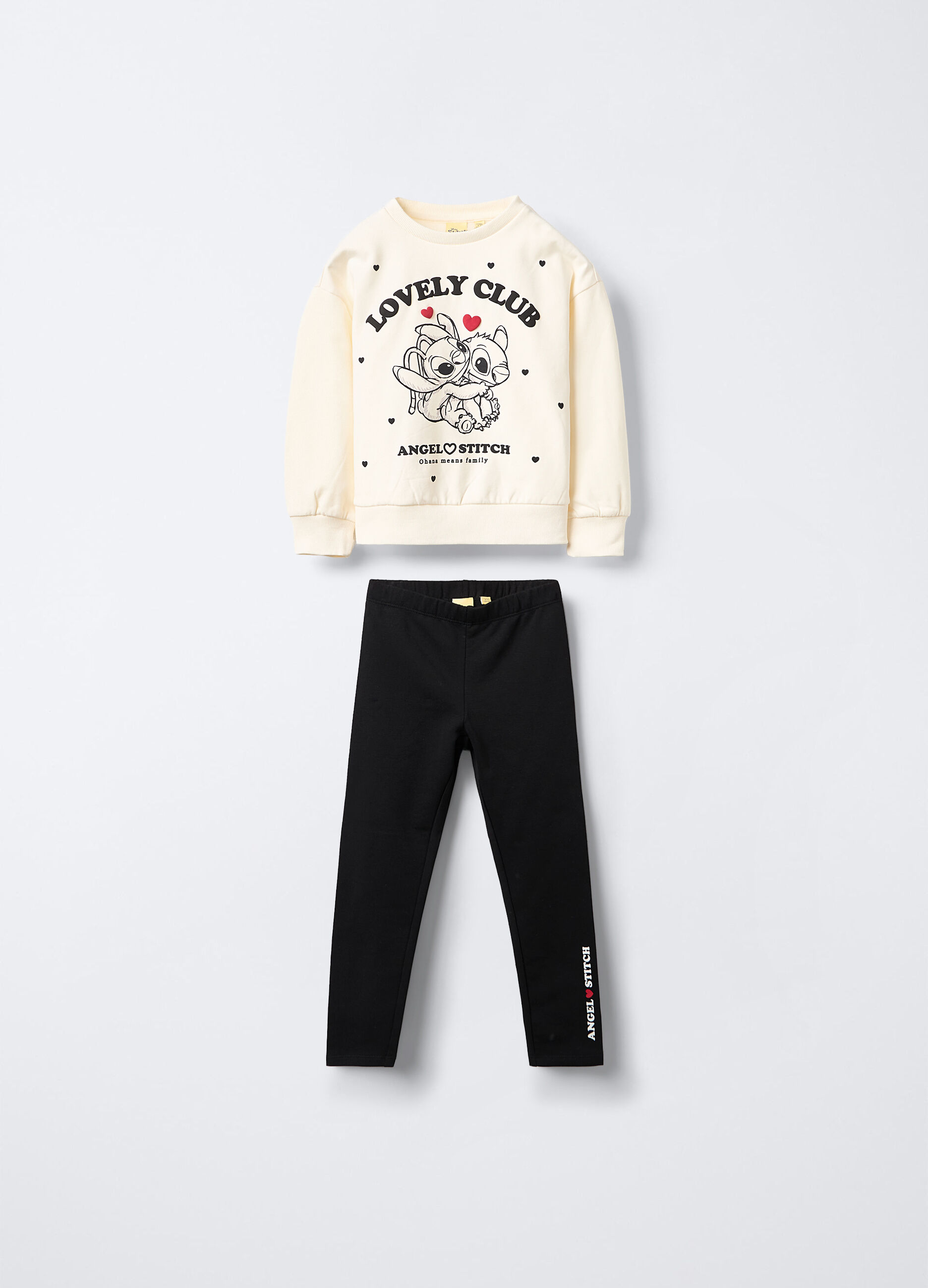 Jogging set Disney in cotone garzato stretch bambina_0