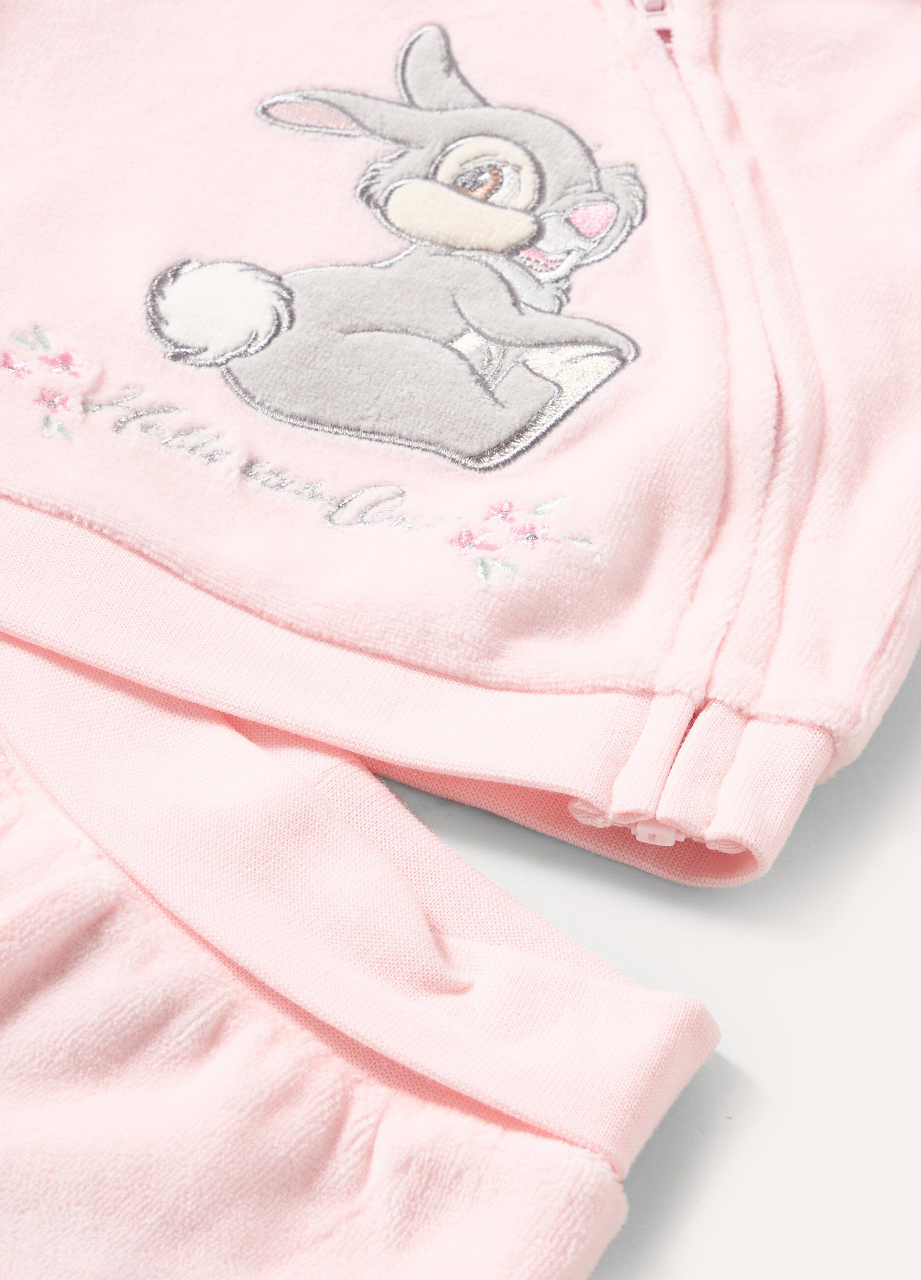 Completino in velours con ricami neonata_1