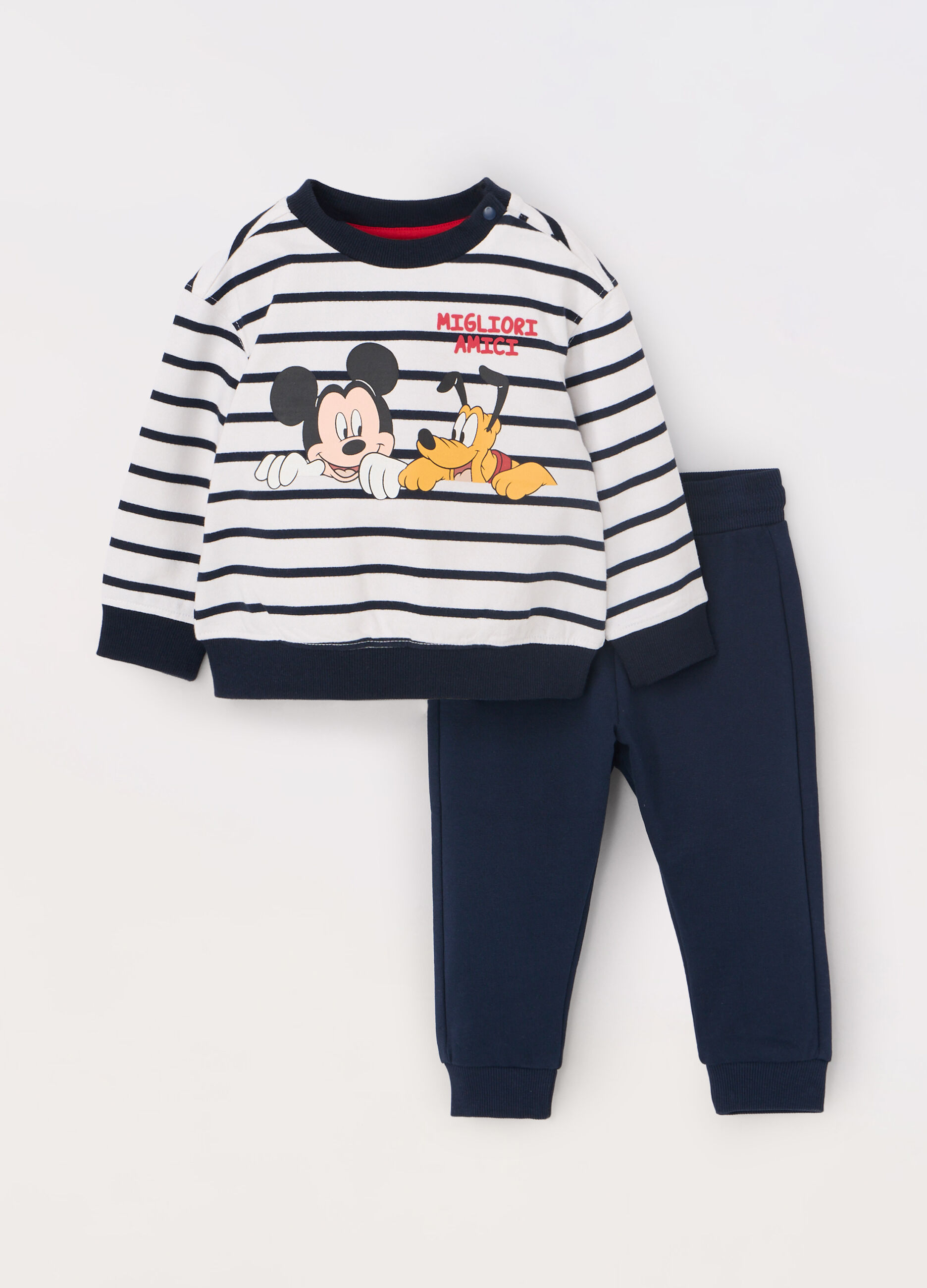 Jogging set in french terry di puro cotone neonato_0