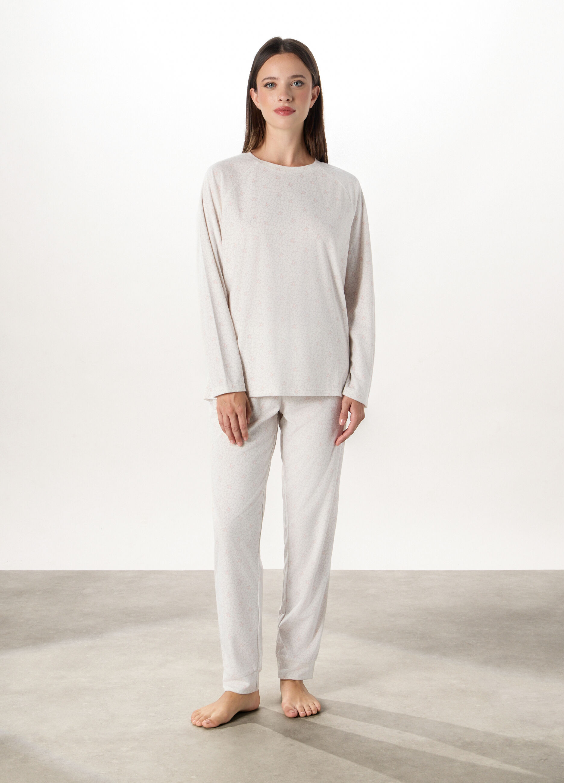 Set pigiama lungo in velours donna_0