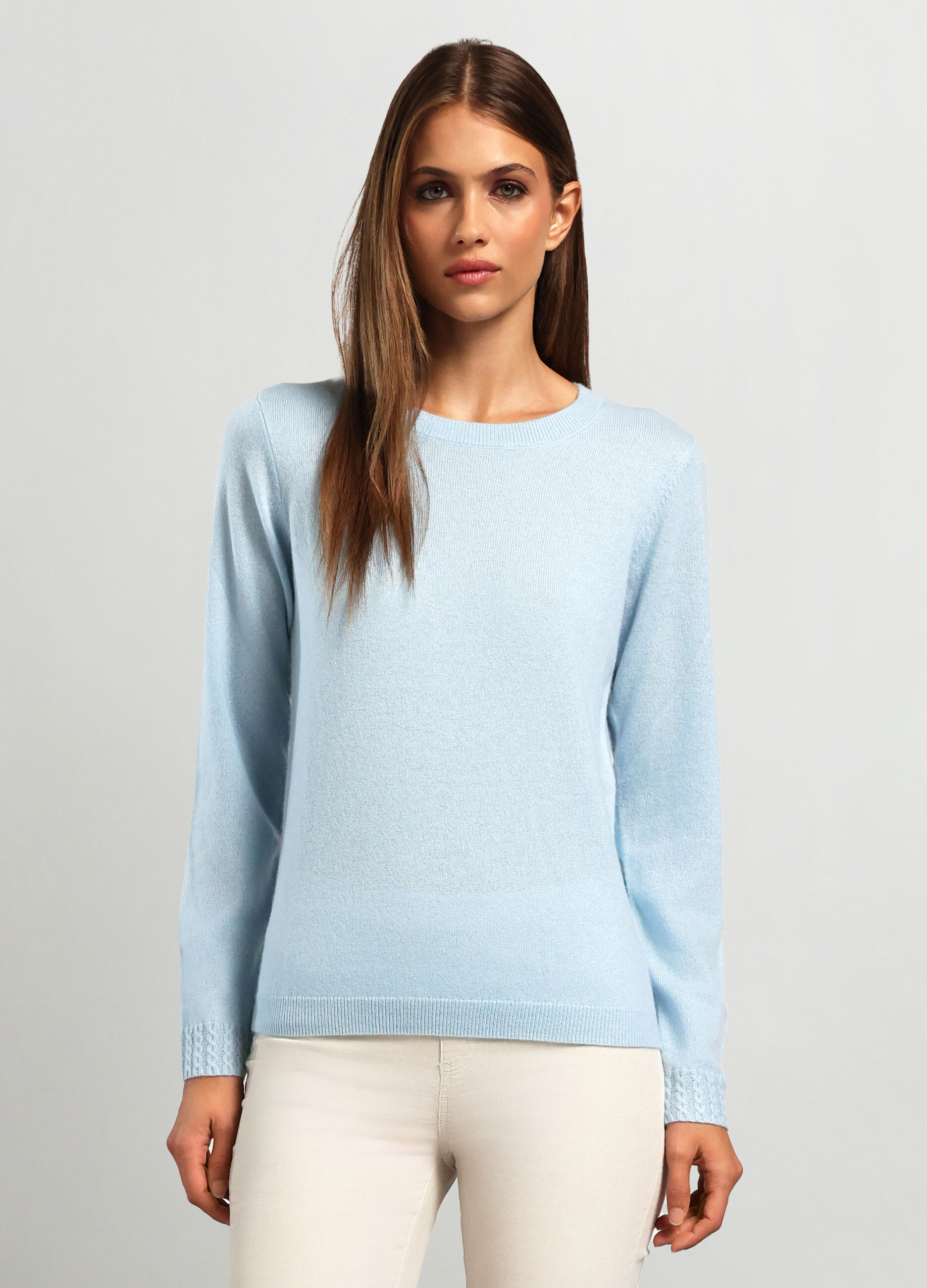 Girocollo tricot in puro cashmere donna_0