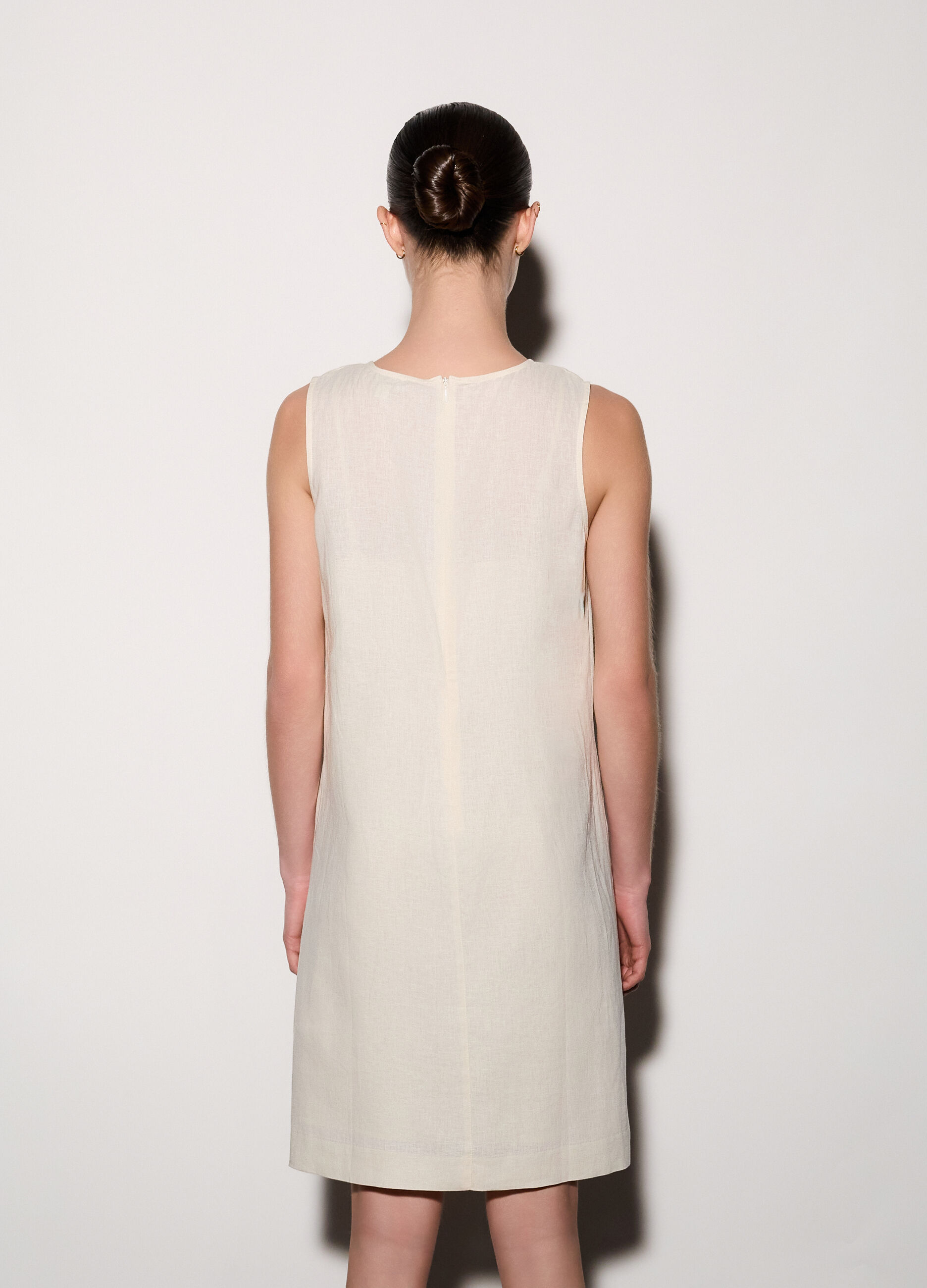 Abito corto misto lino donna_2
