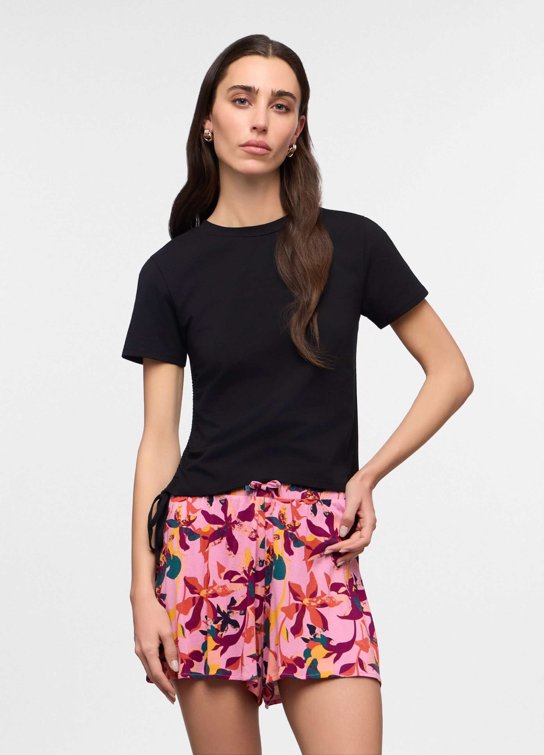 T-shirt girocollo stretch donna_0