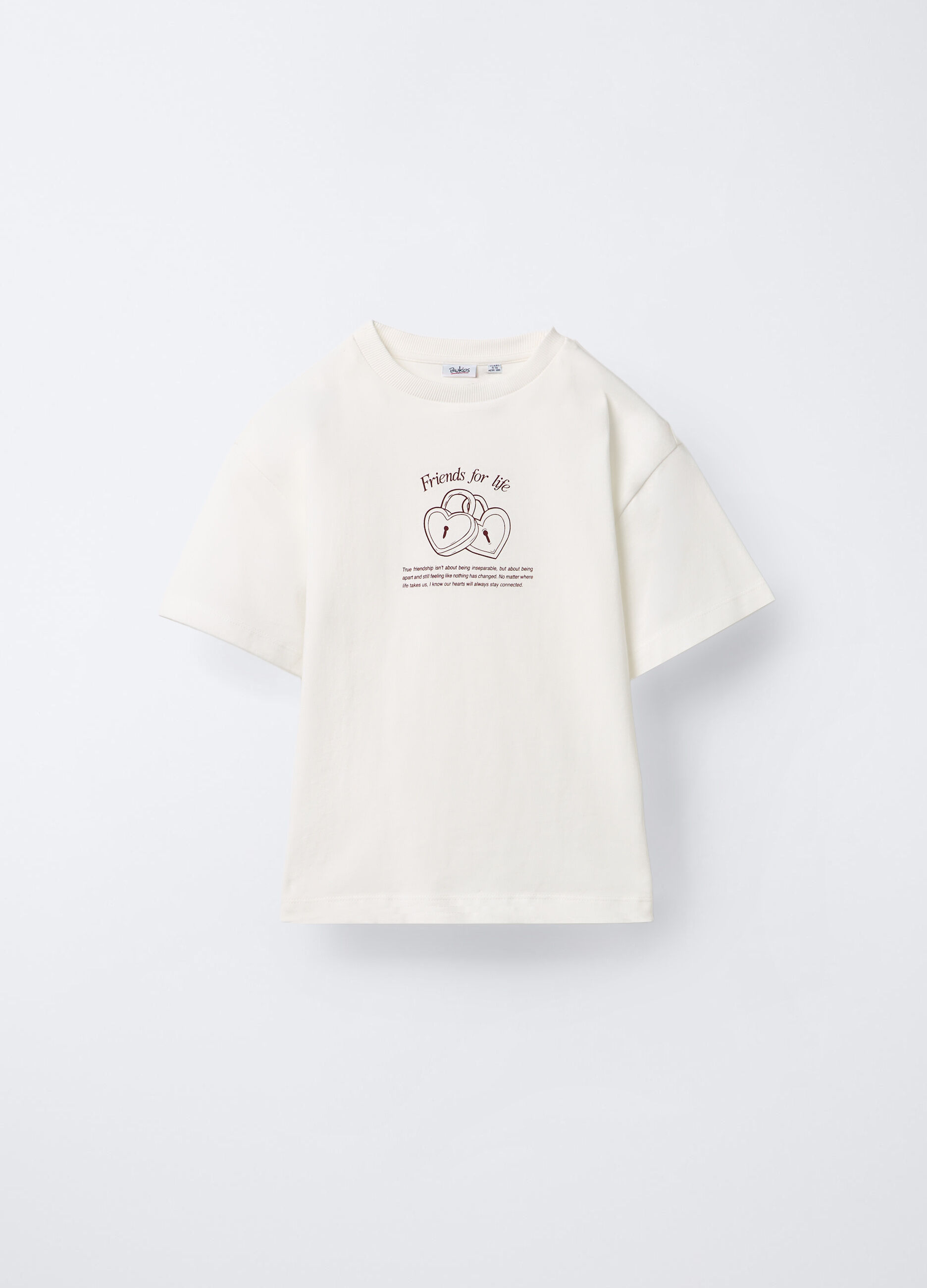 T-shirt girocollo in jersey di puro cotone ragazza_0