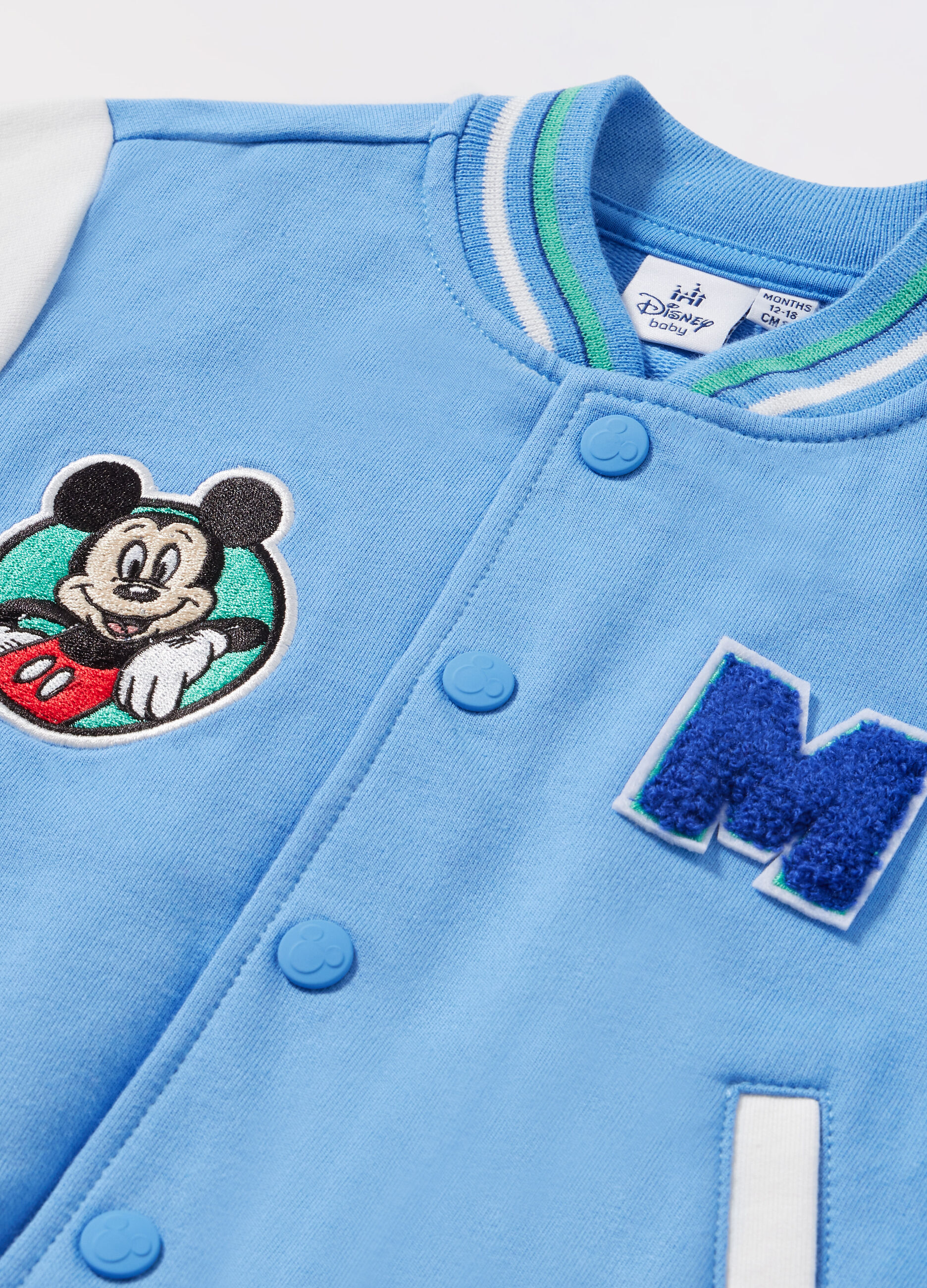 Felpa varsity in french terry di puro cotone neonato_1