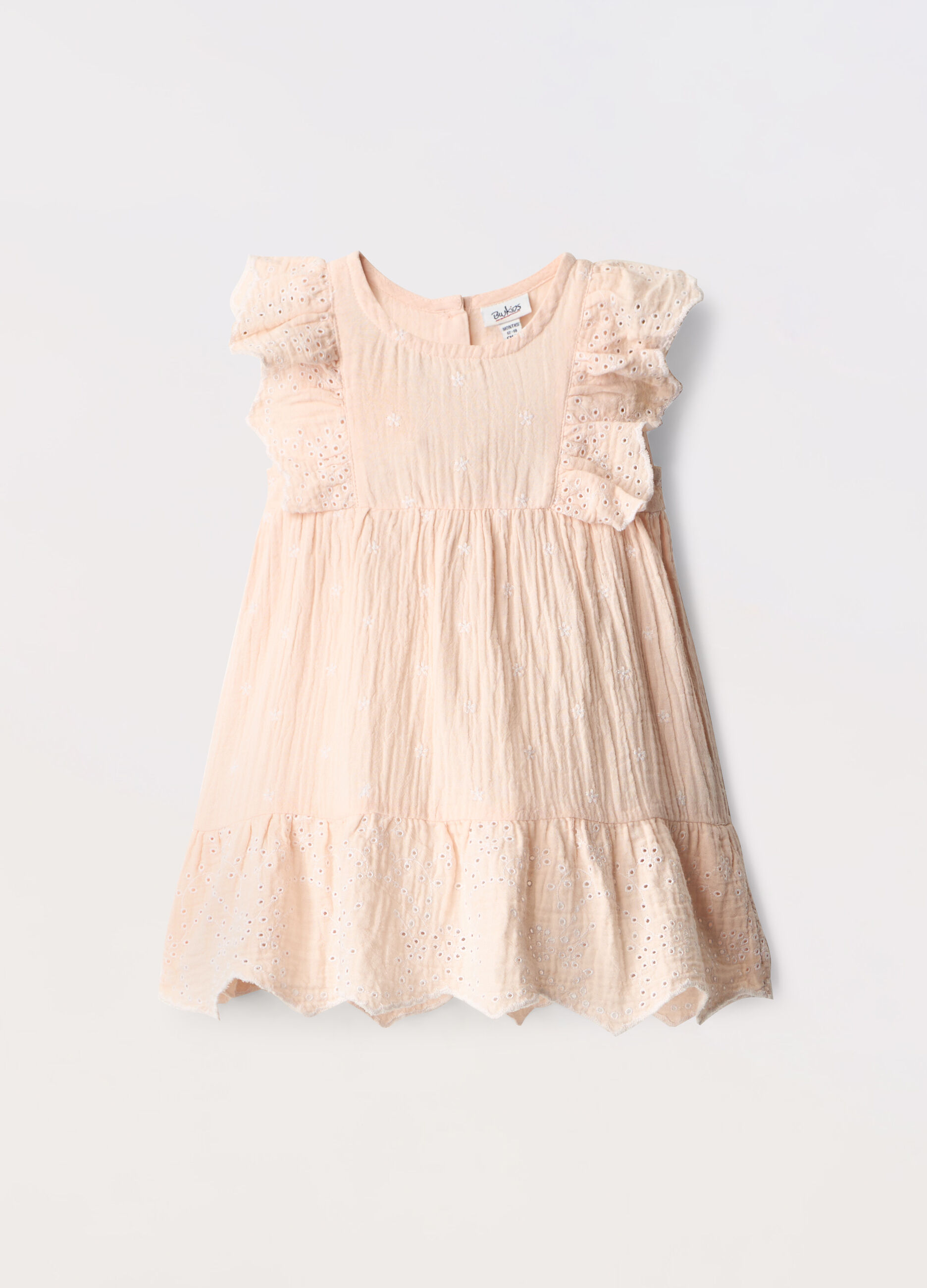Vestito in puro cotone con ricami neonata
