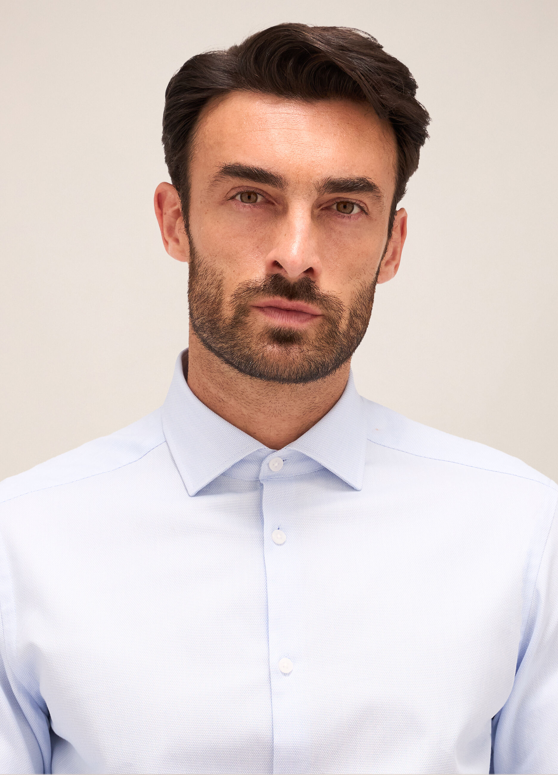 Camicia slim fit colletto francese in cotone uomo_2