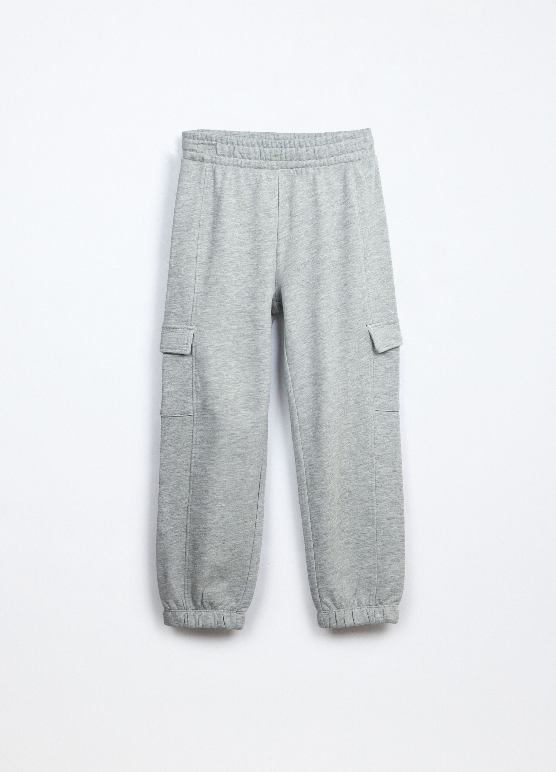Jogger cargo in french terry ragazza_0