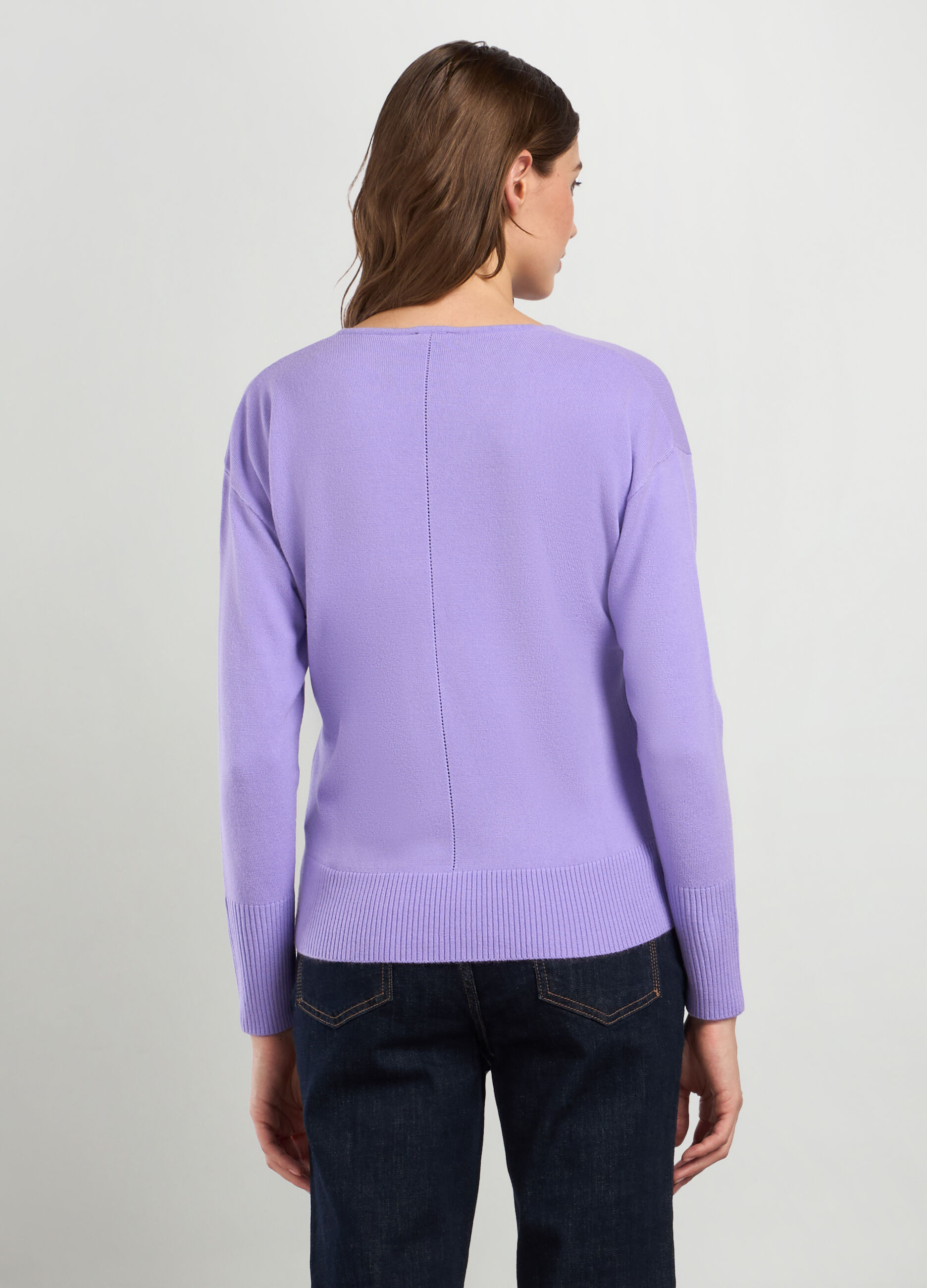 Pullover tricot con scollo a V donna_1