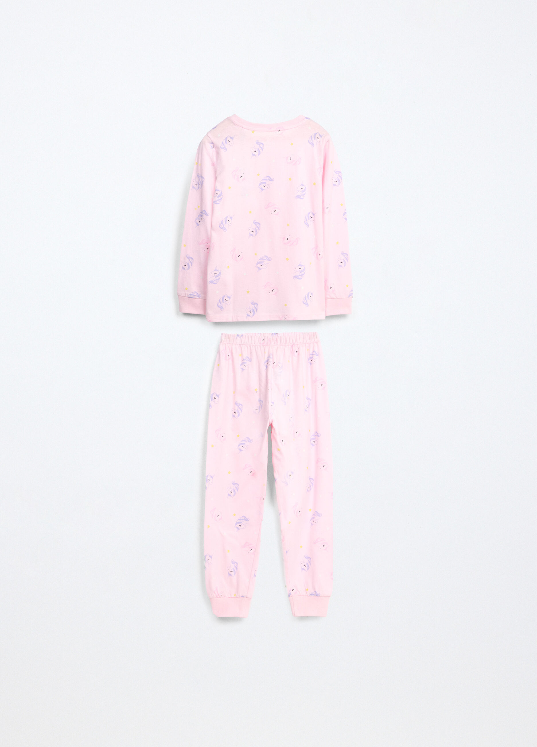 Set pigiama lungo in jersey di puro cotone bambina_1