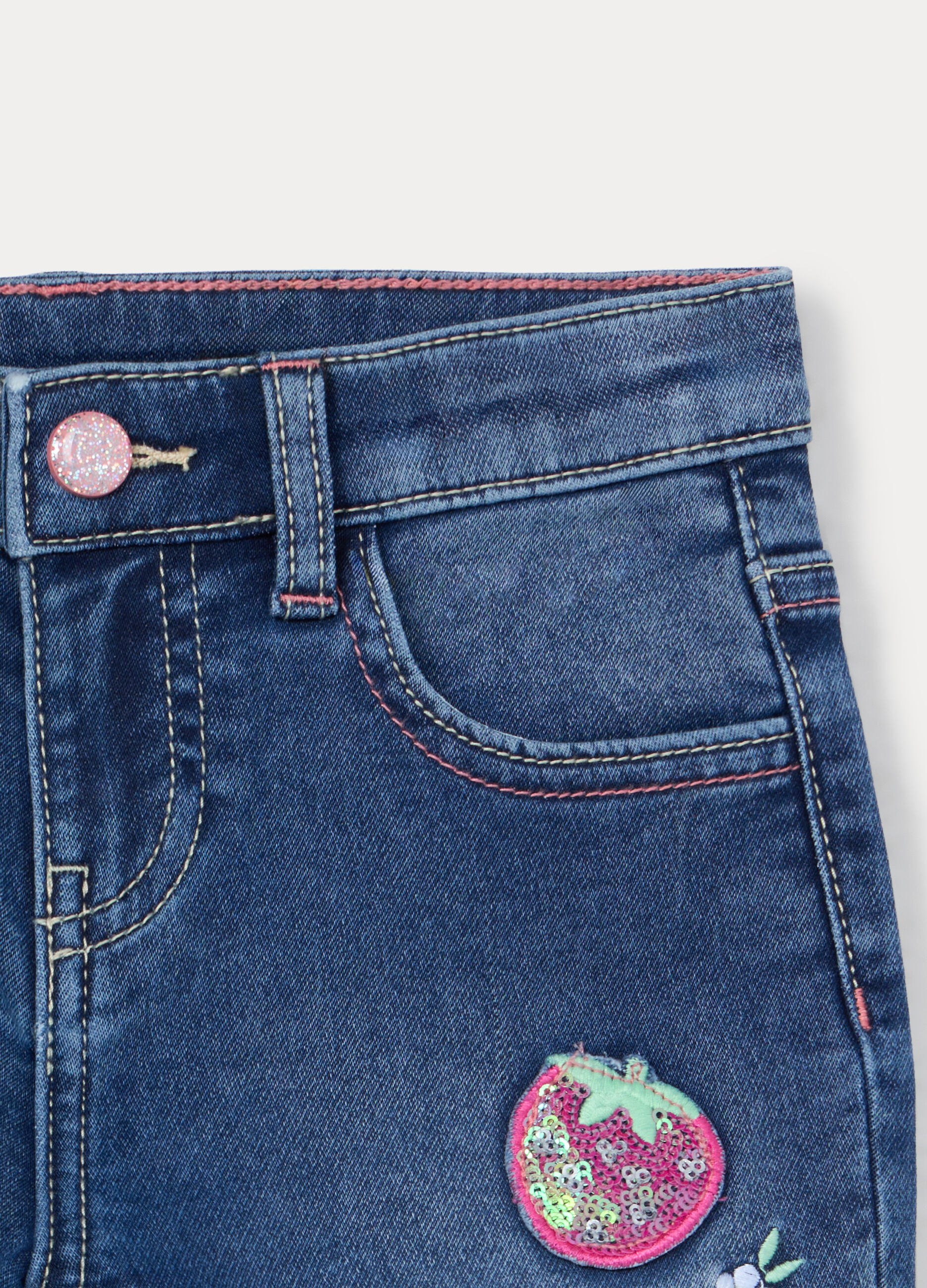 Jeggings flare fit in french terry denim bambina_2