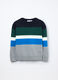 Girocollo tricot in puro cotone a righe bambino _0